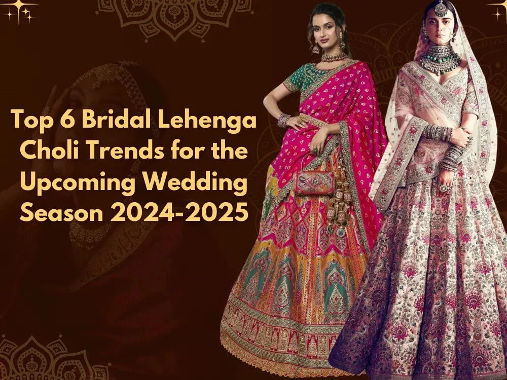 Bridal lehenga choli trends 2024-2025, models in designer Indian ethnic wear from Ethnic Plus