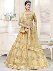 Delightful Golden Thread Net Festival Wear Lehenga Choli