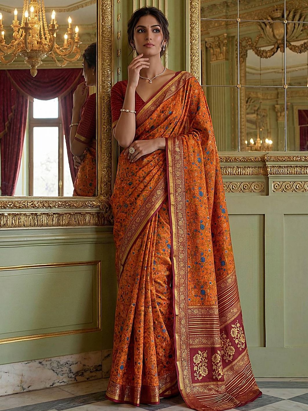 Timeless Mustard Yellow Zari Work Silk Function Wear Saree With Blouse