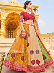 Fascinating Multi-Color Digital Printed Silk Lehenga Choli