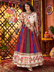 Mesmerizing Multi-Color Georgette Bandhani Print Lehenga Choli