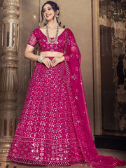 Glorious Rani Thread Embroidery Soft Net Party Wear Lehenga Choli