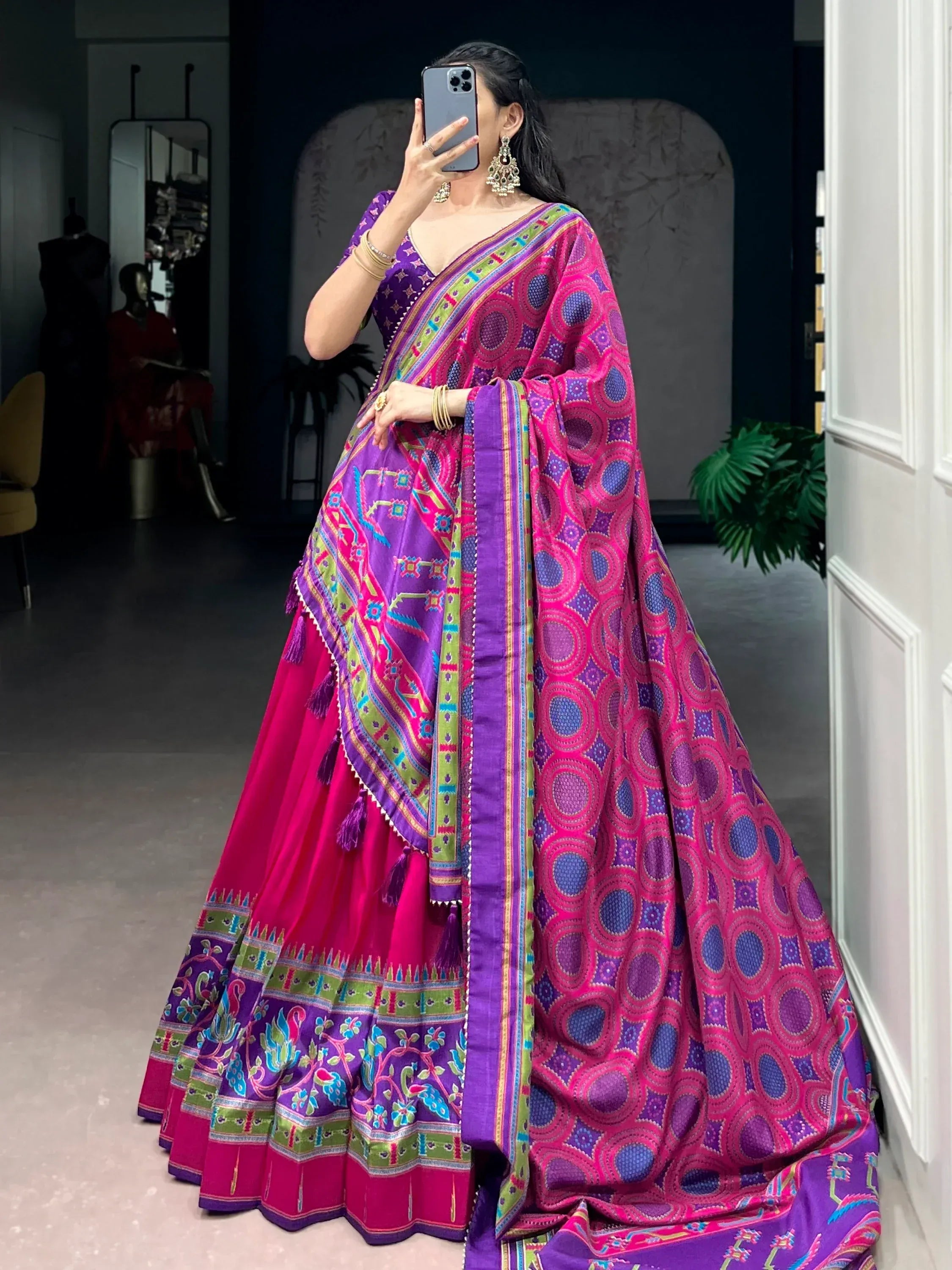 Pretty Pink Digital Printed Silk Designer Lehenga Choli With Dupatta