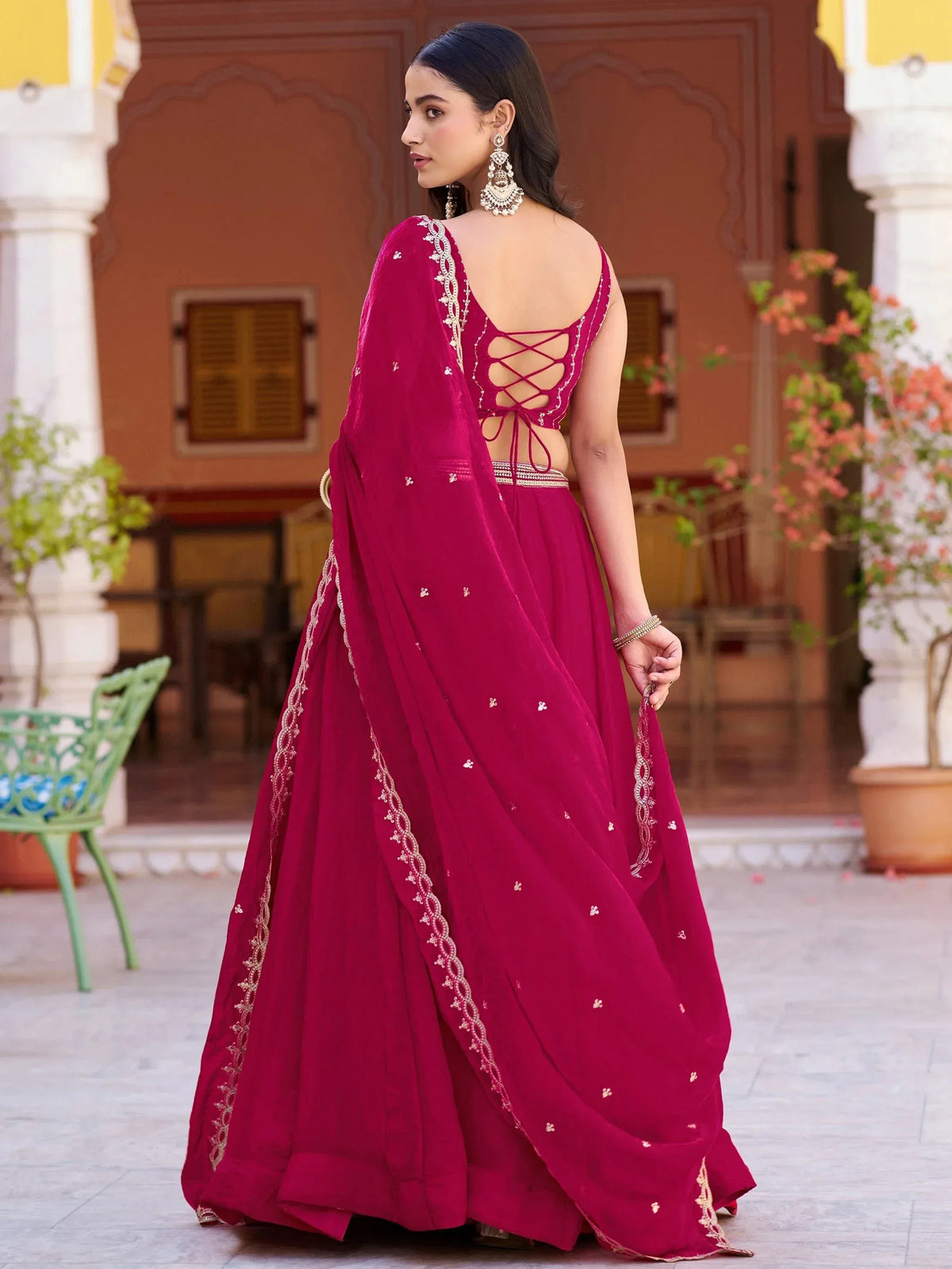 Royaly Rani Pink Thread Embroidered Silk Festival Wear Lehenga Choli