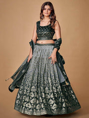 Stunning Black Sequined Georgette Party Wear Lehenga Choli