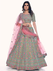 Gorgeous Green Embroidered Gota Silk Designer Lehenga Choli