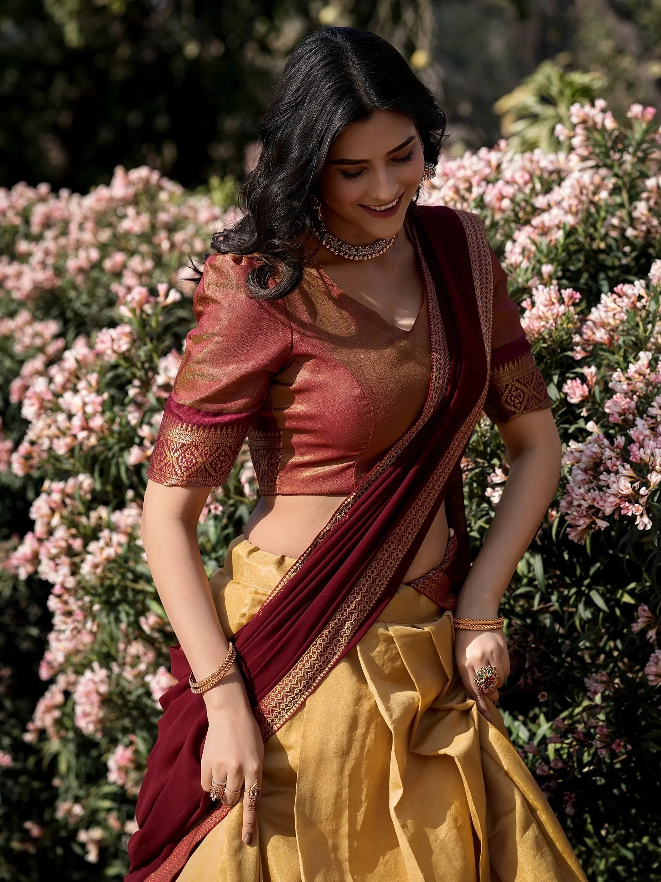 Amazing Cream Zari Weaving Kanchipuram Silk Traditional Lehenga Choli