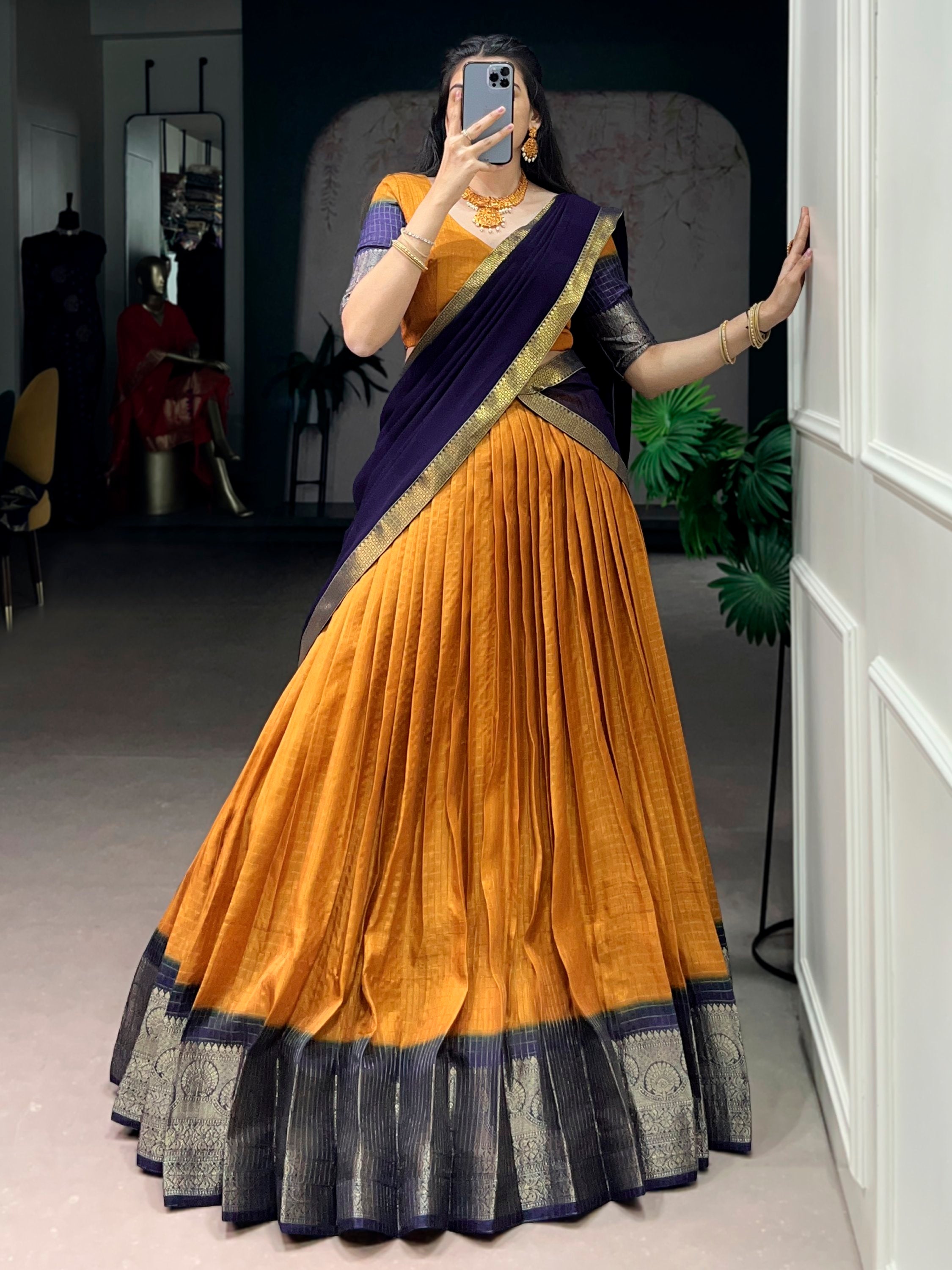 Attractive Mustard Yellow Zari Weaving Silk Haldi Wear Lehenga Choli
