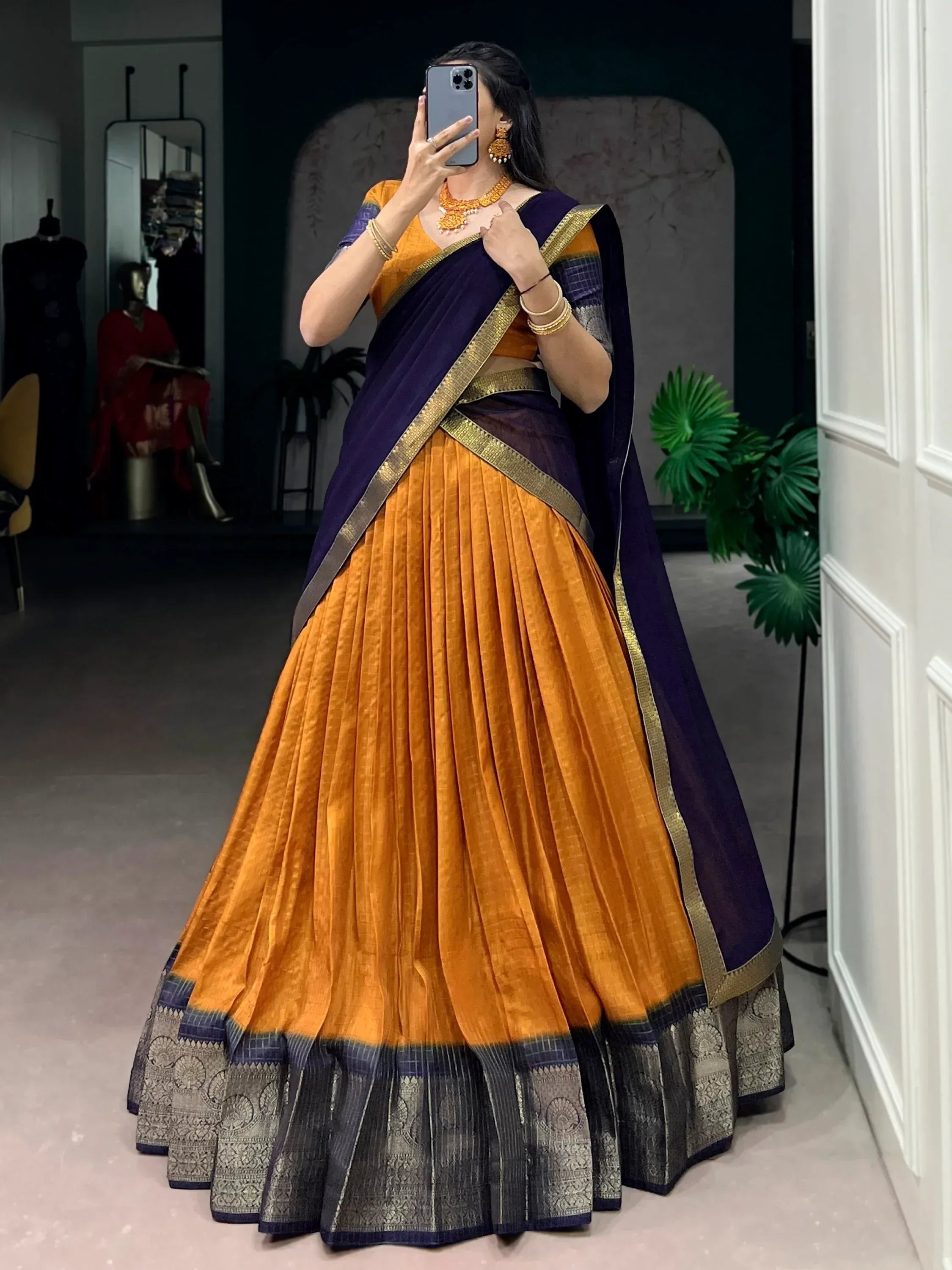 Attractive Mustard Yellow Zari Weaving Silk Haldi Wear Lehenga Choli