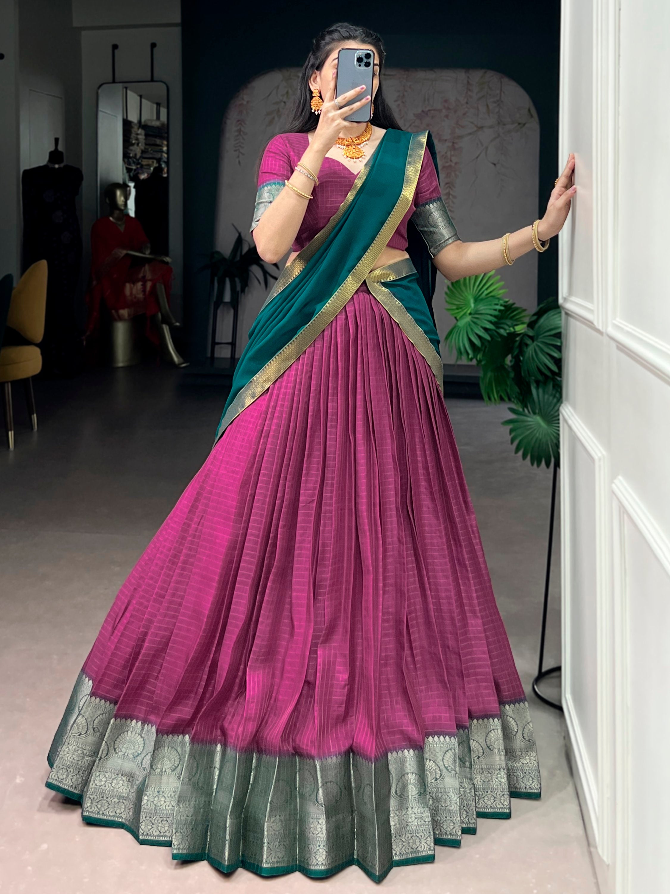 Regal Pink Zari Weaving Silk Festive Wear Lehenga Choli With Dupatta