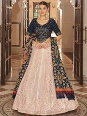 Enchanting Light Pink Sequins Embroidery Georgette Lehenga Choli