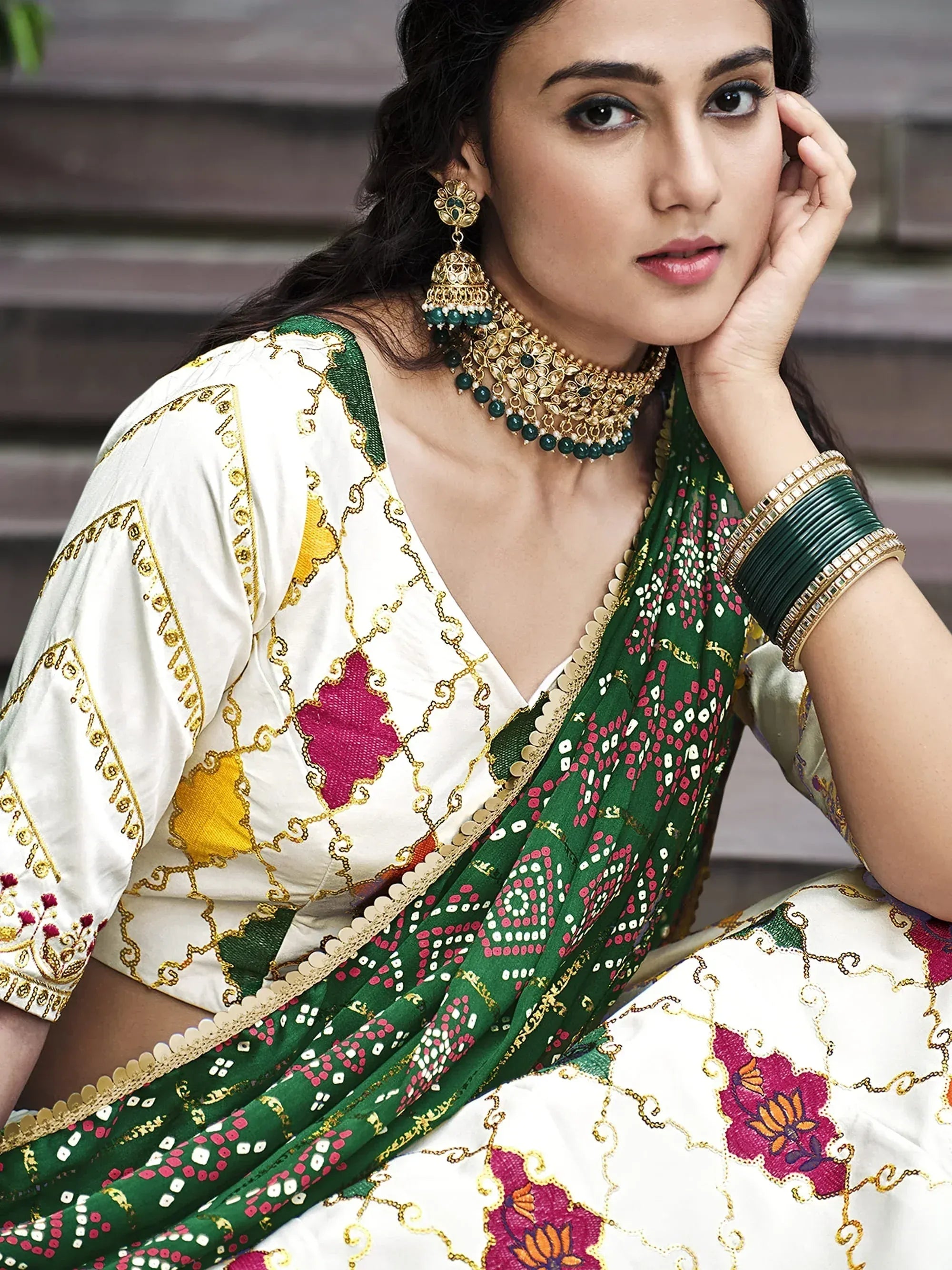 Capricious White Sequins Embroidery Silk Lehenga Choli With Blouse