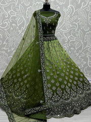 Wonderful Green Dori Work Net Wedding Wear Lehenga Choli