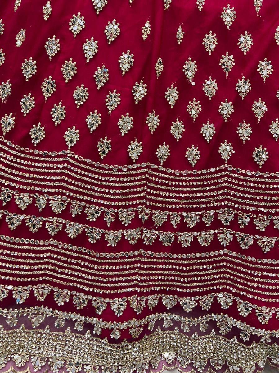 Gorgeous Hot-Pink Zircon Heavy Embroidered Net Lehenga Choli