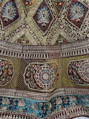 Winsome Mehendi Green Multi-Thread Embroidery Velvet Bridal Wear Lehenga Choli