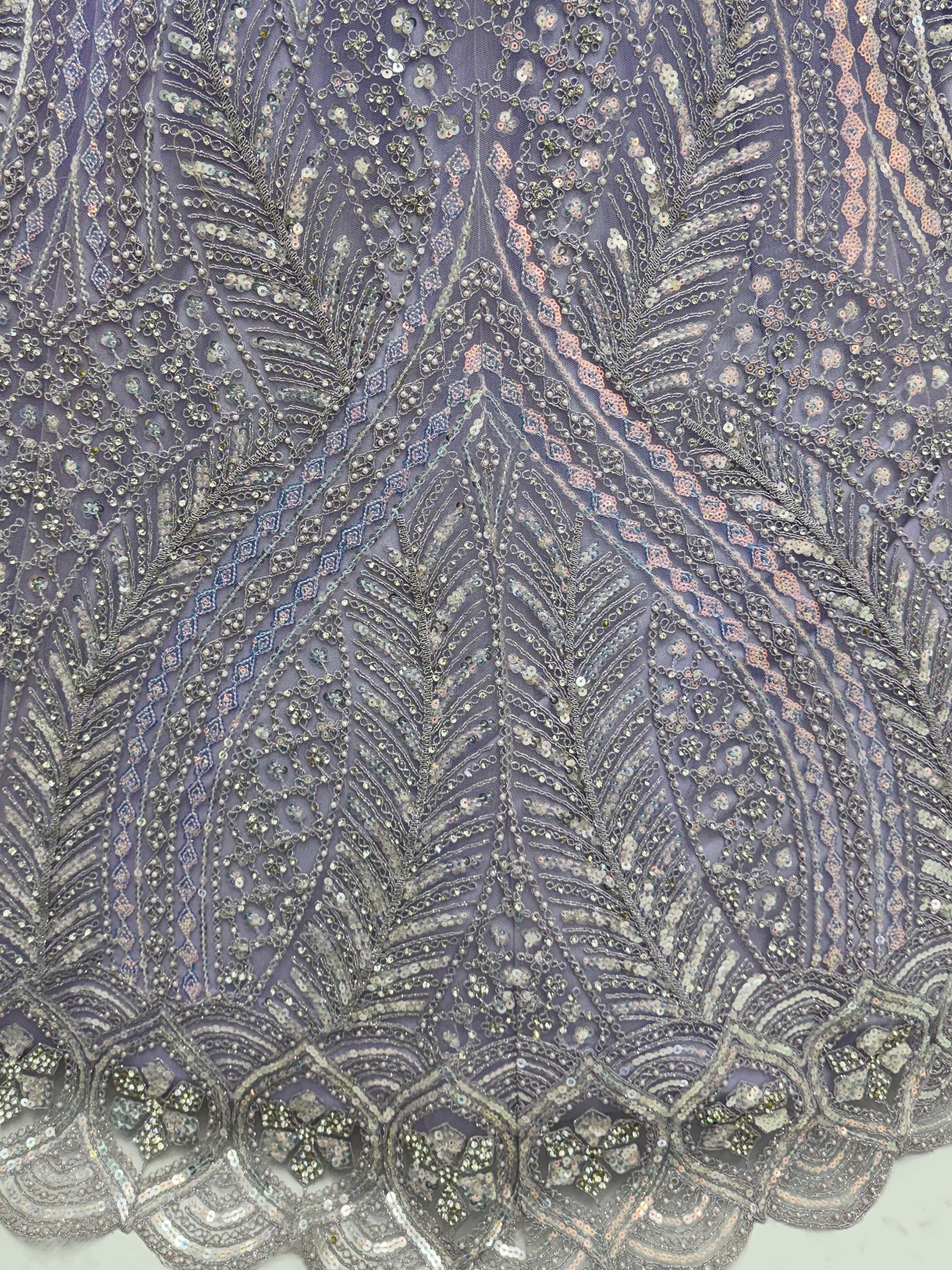 Wonderful Purple Sequins Embroidered Net Reception Wear Lehenga Choli