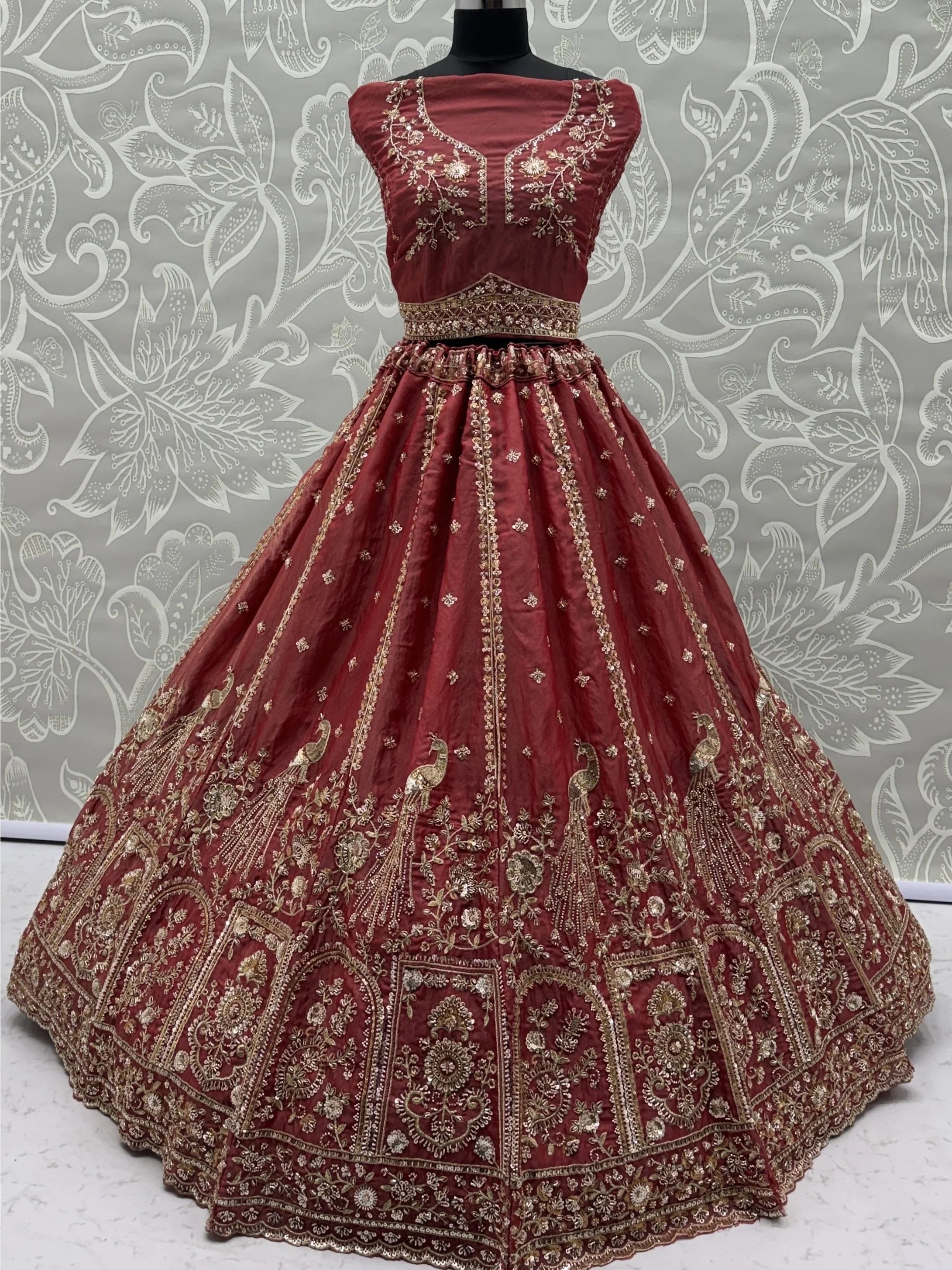 Glorious Dusty Pink Hand Work Silk Engagement Wear Lehenga Choli