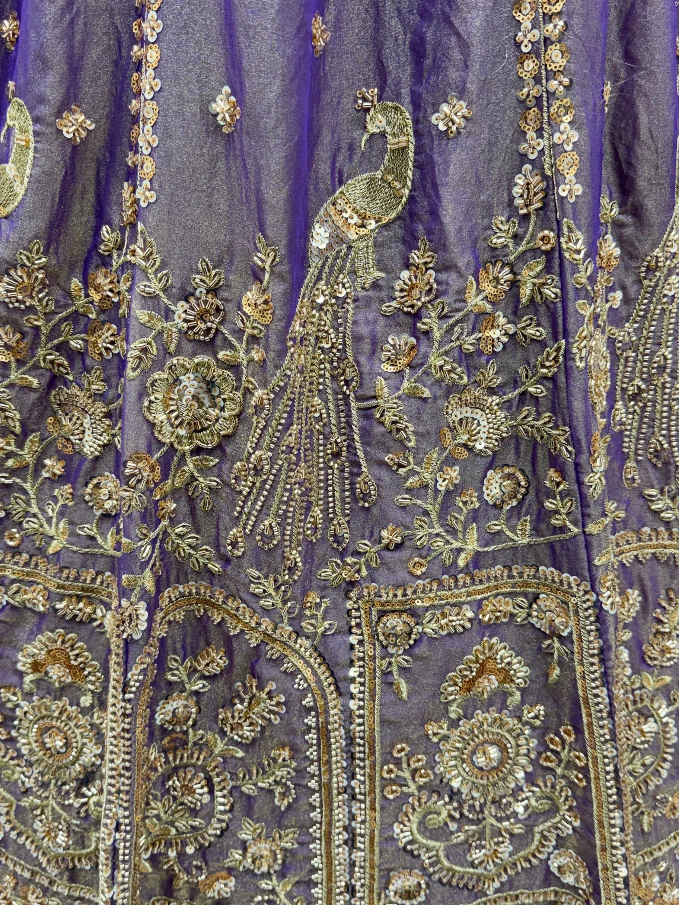 Bewitching Lilac Sequins Silk Reception Wear Lehenga With Blouse