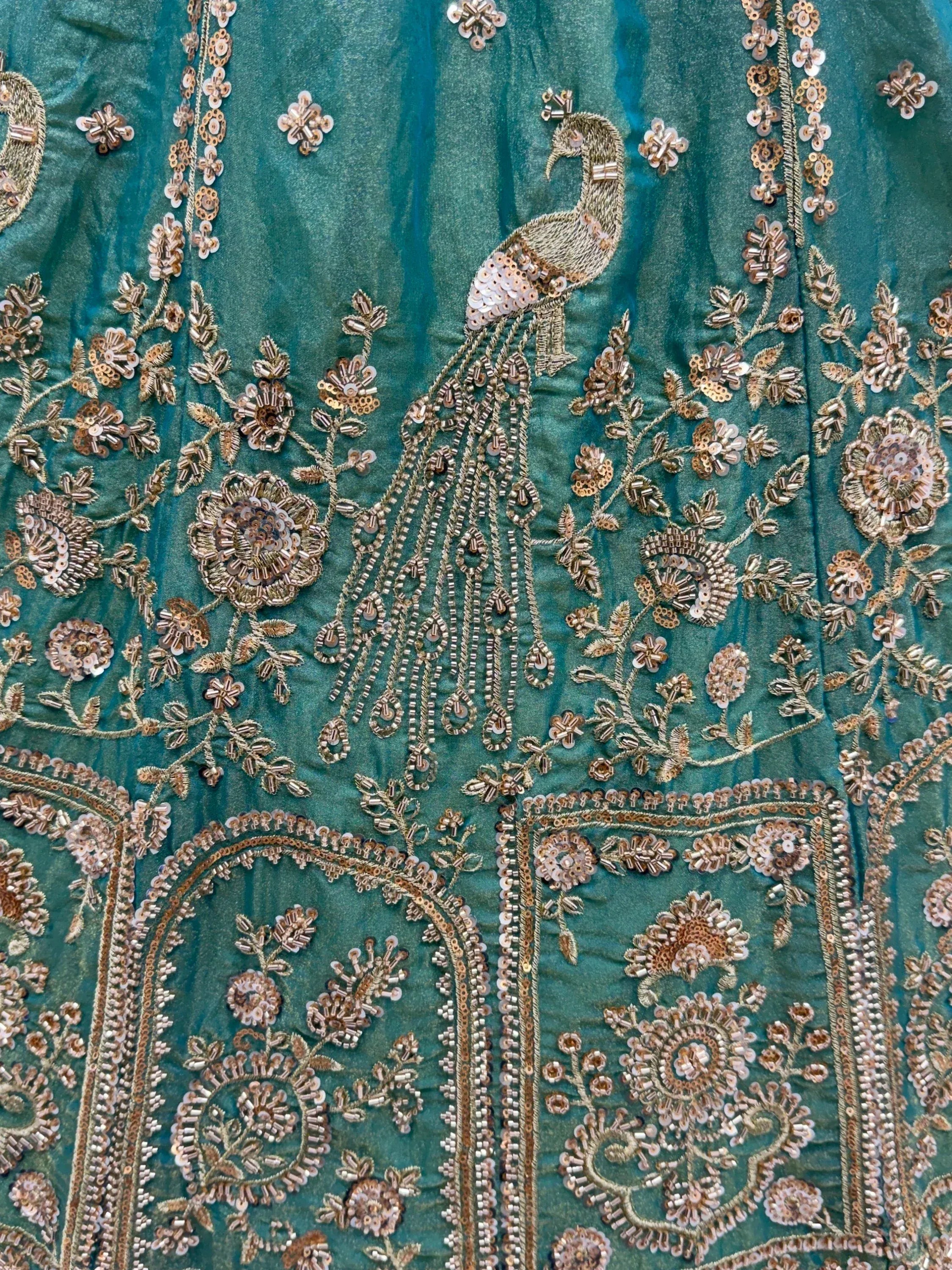 Beautiful Green Hand Embroidery Silk Lehenga Choli With Dupatta