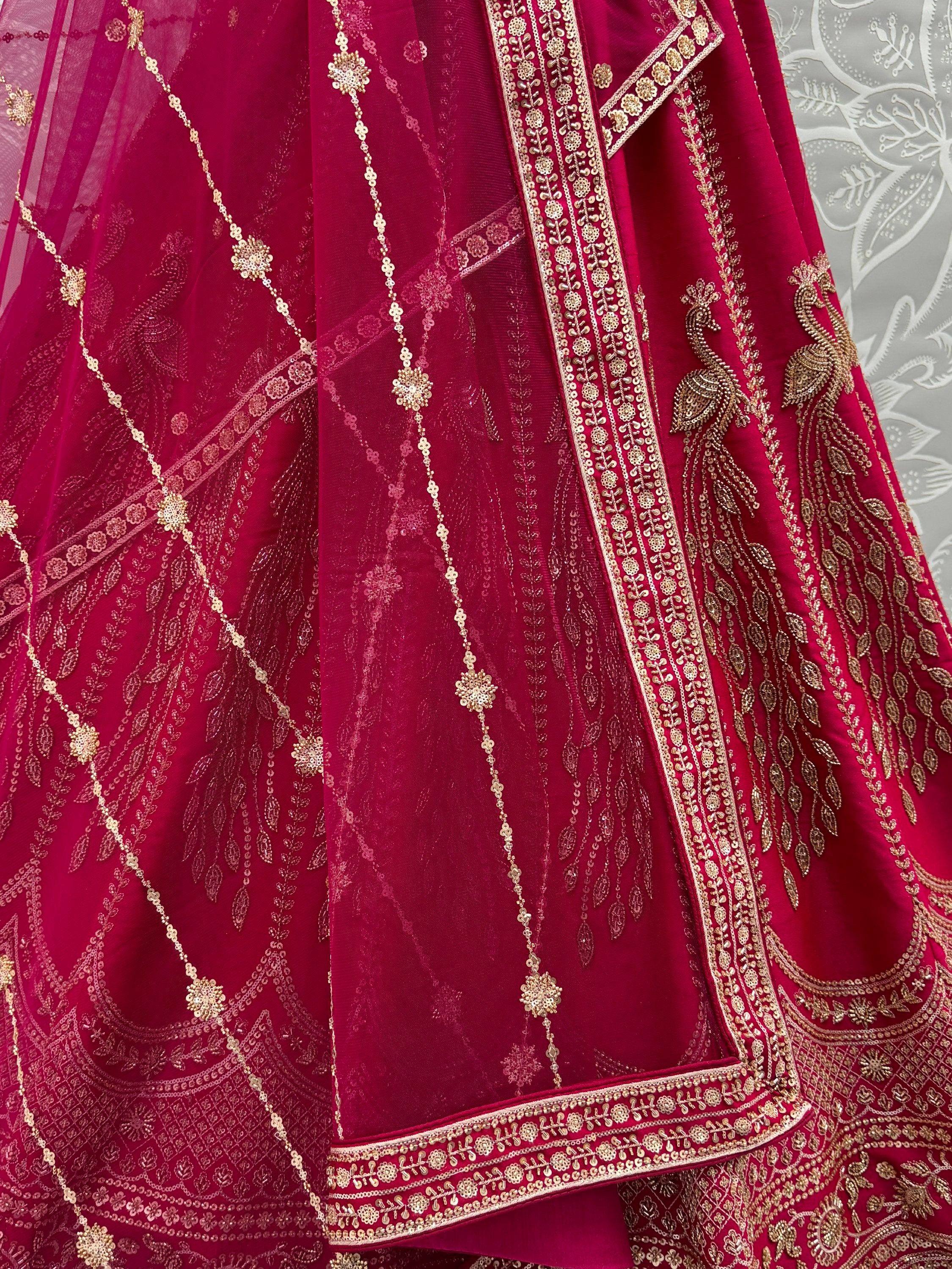 Timeless Pink Dori Work Silk Bridal Lehenga Choli With Double Dupatta