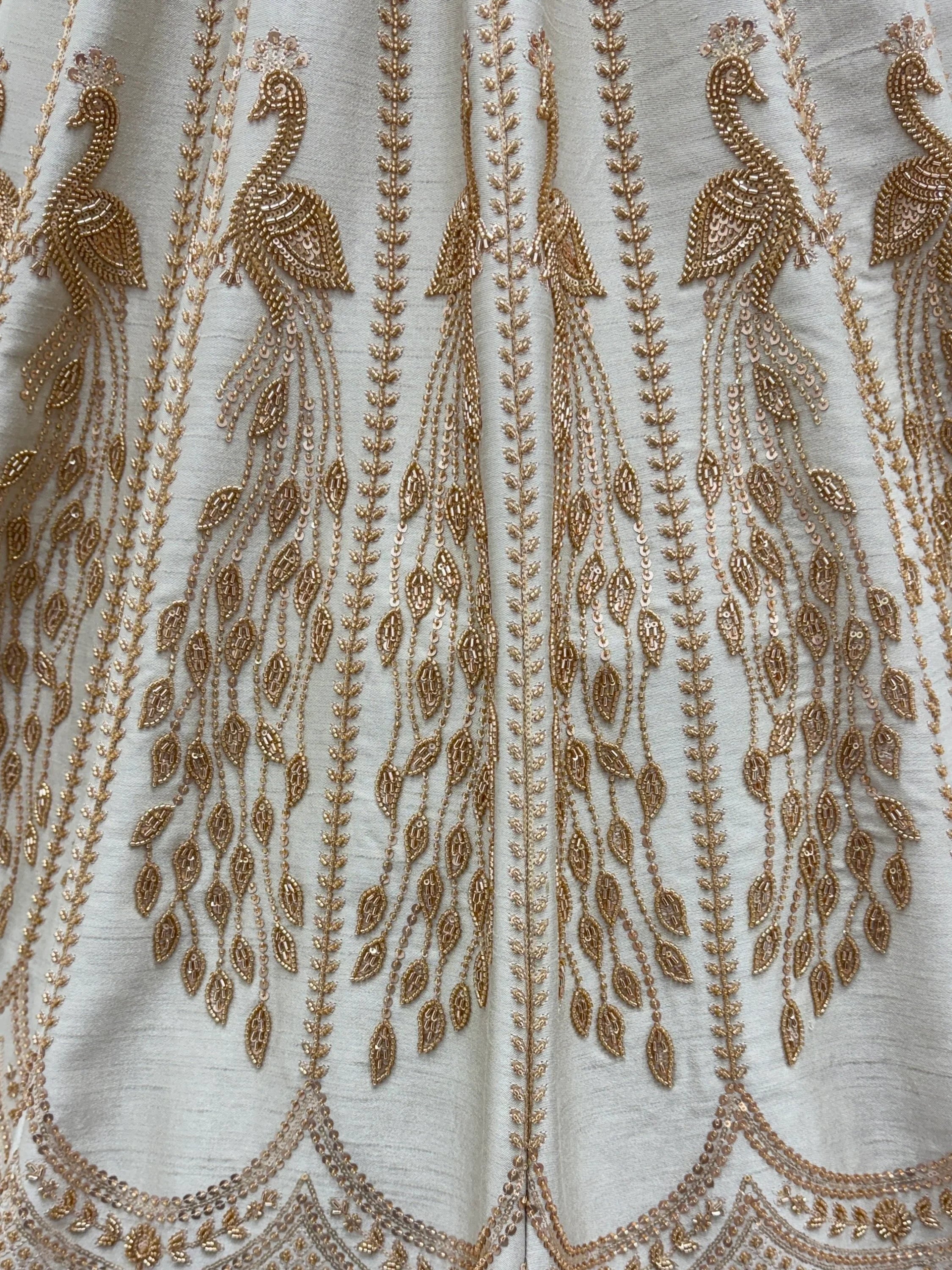 Radiant Off-White Sequins Silk Bridal Lehenga Choli With Double Dupatta