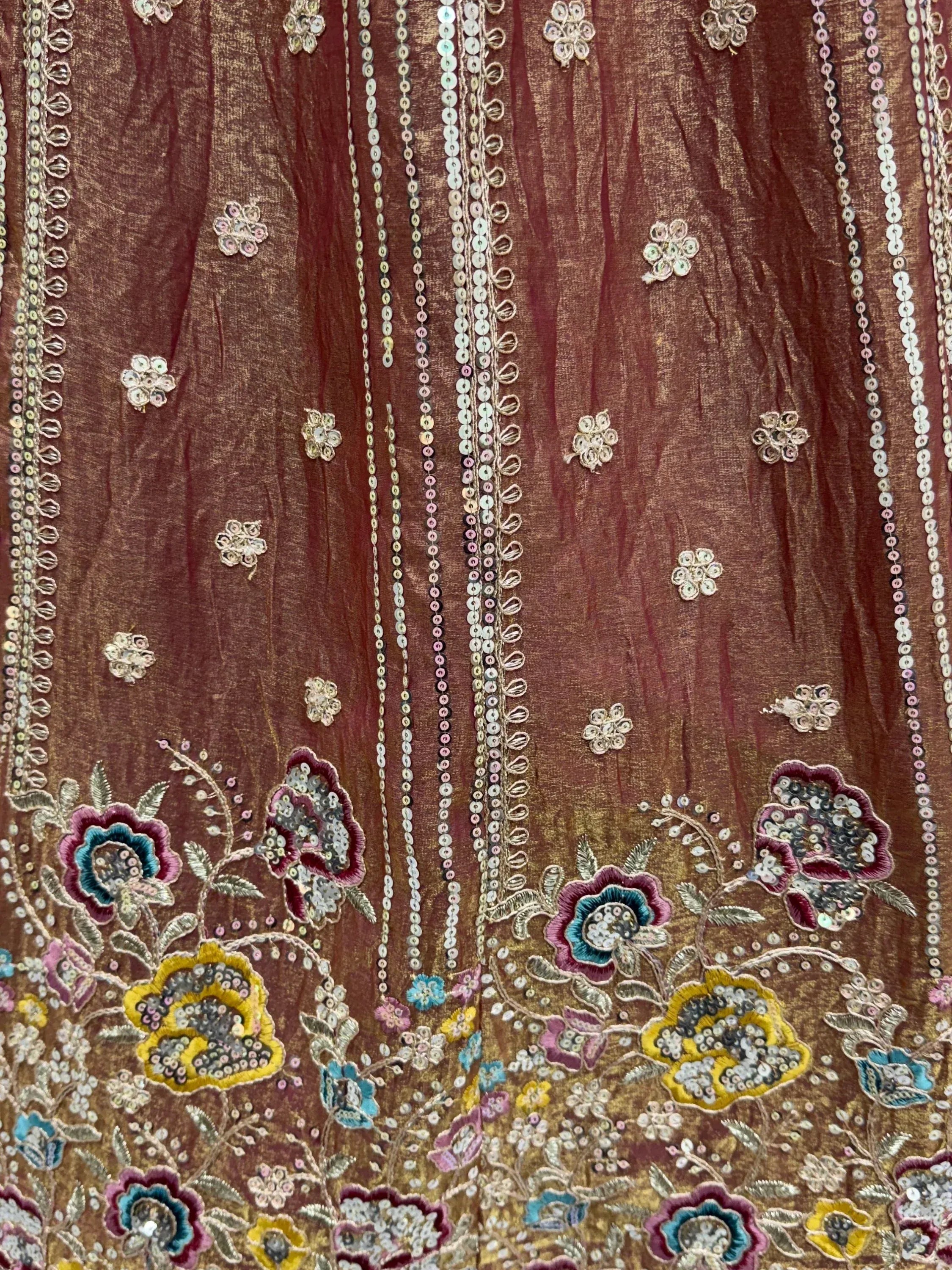 Delightful Brown Multi Thread Work Oragnza Sangeet Wear Lehenga Choli