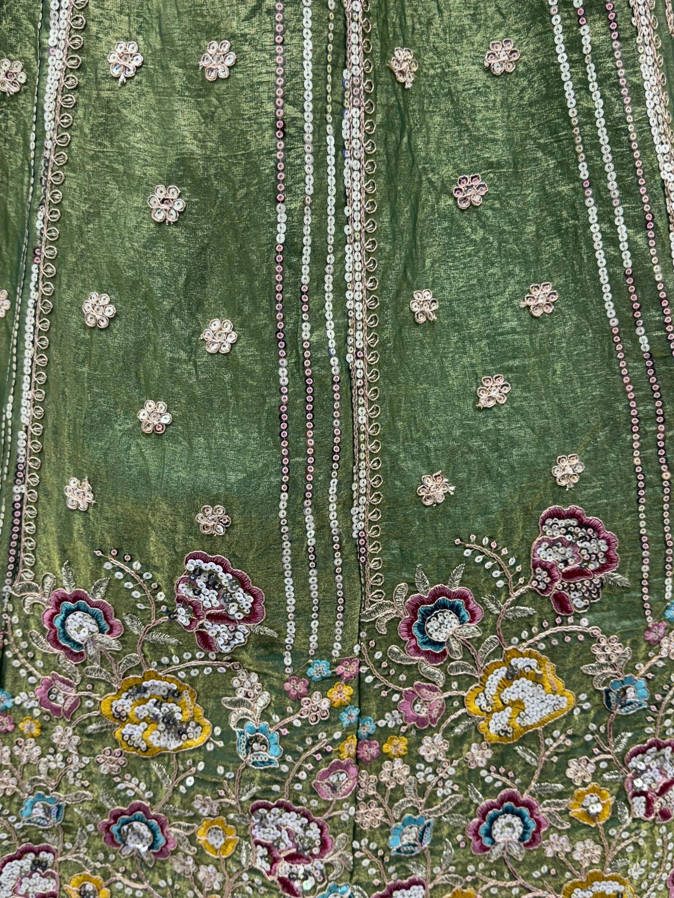 Charming Pista Green Zari Work Oragnza Reception Wear Lehenga Choli