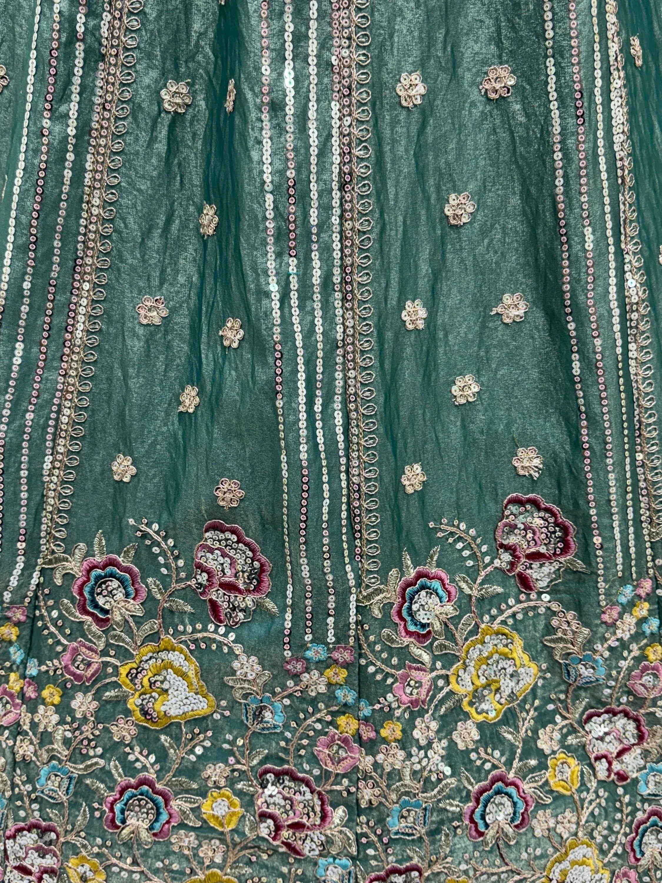 Fantastic Sea Green Dori Work Oragnza Lehenga Choli With Dupatta