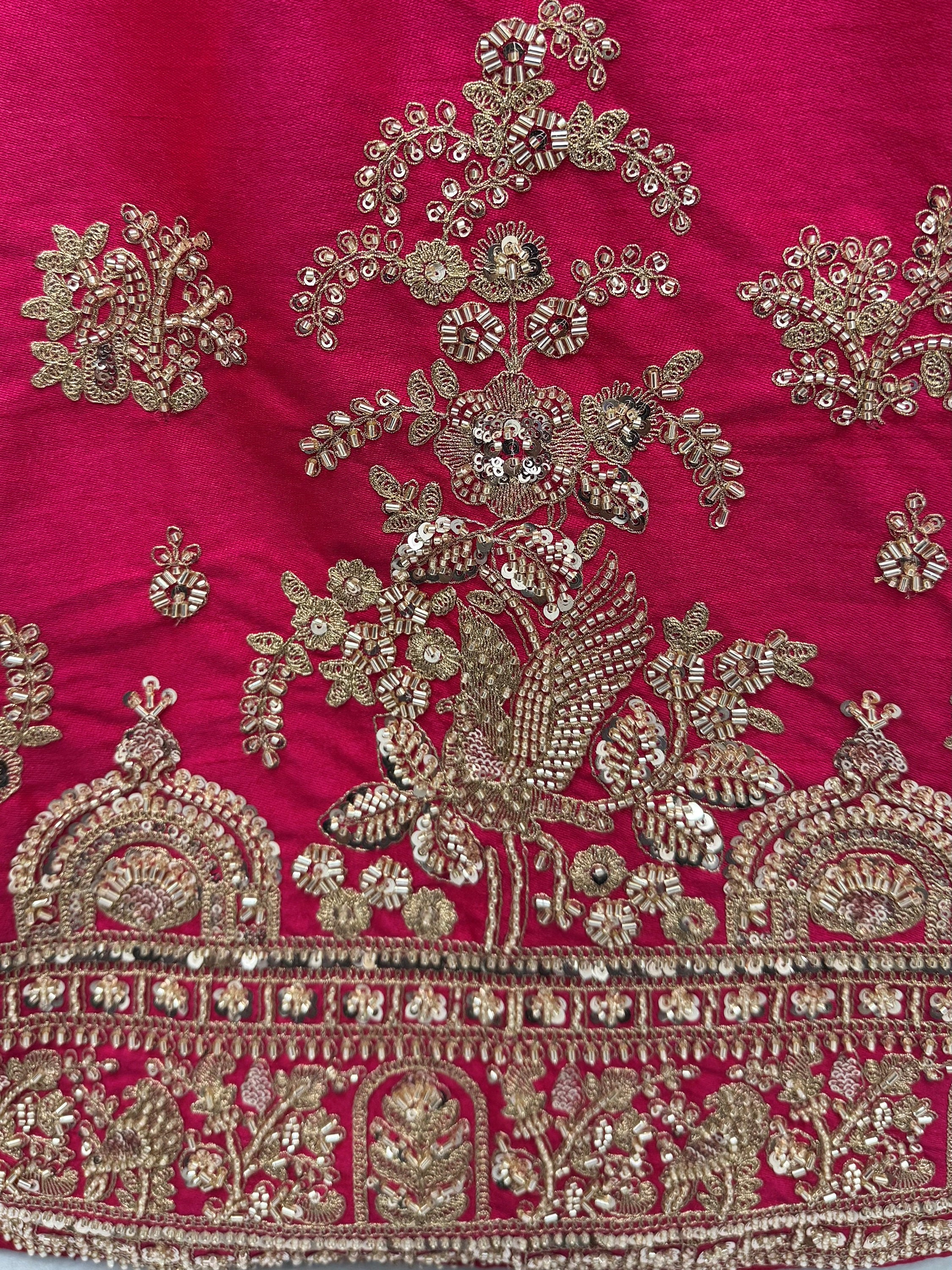 Alluring Rani Pink Silk Bridal Lehenga Choli With Double Dupatta