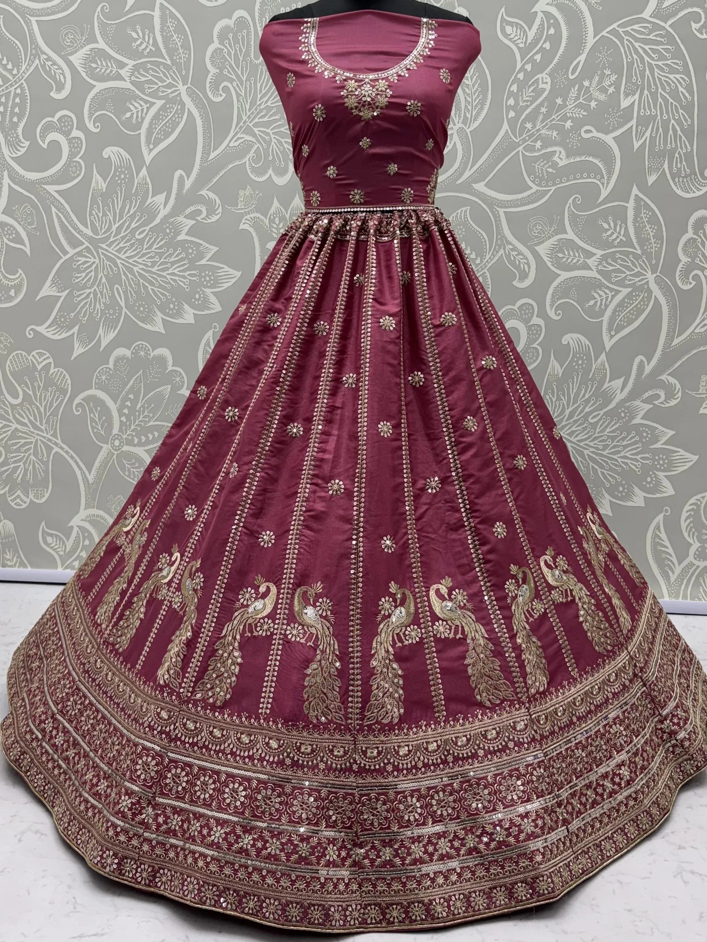 Regal Pink Zari Work Silk Engagement Wear Lehenga Choli With Dupatta