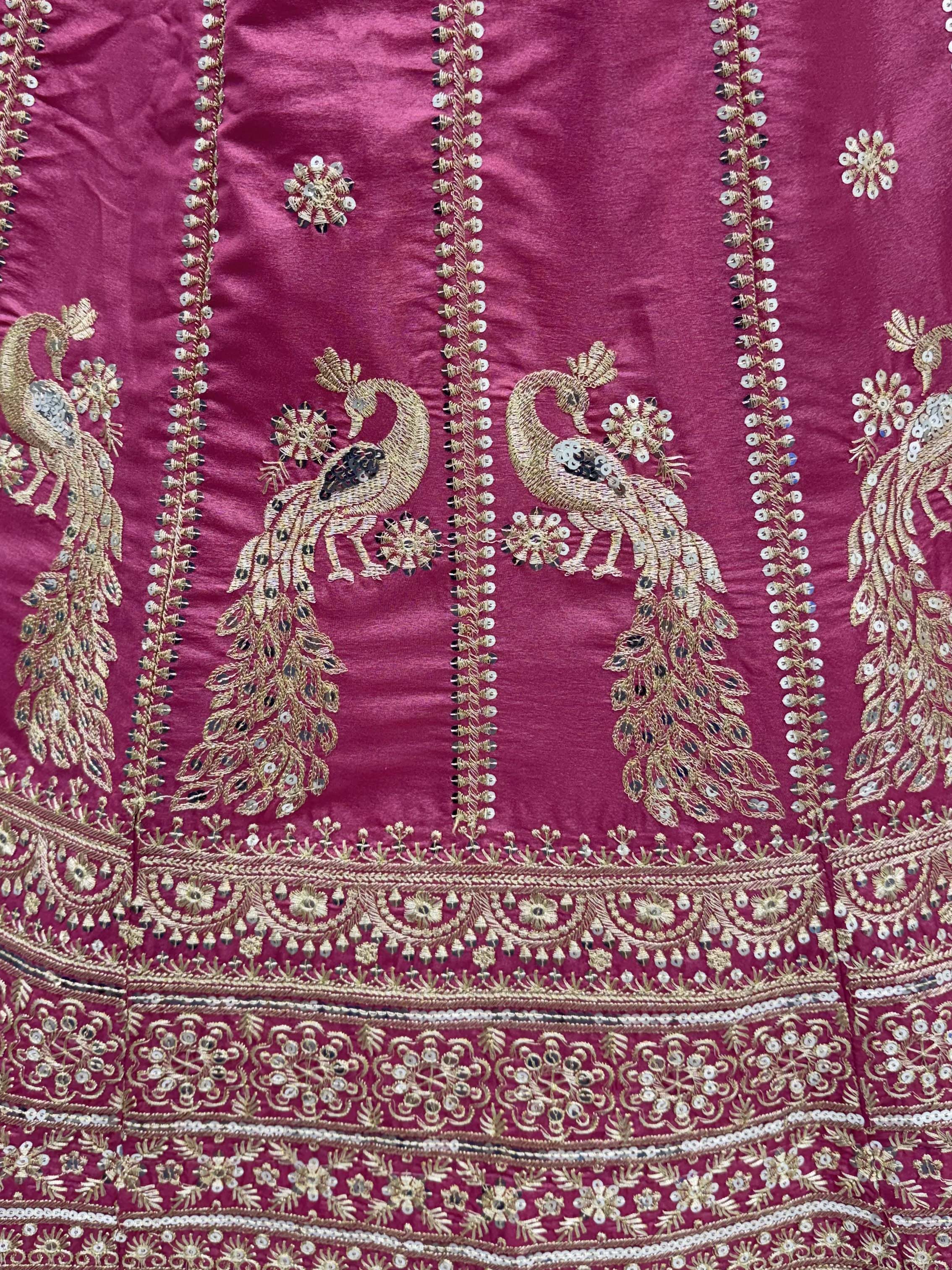 Regal Pink Zari Work Silk Engagement Wear Lehenga Choli With Dupatta