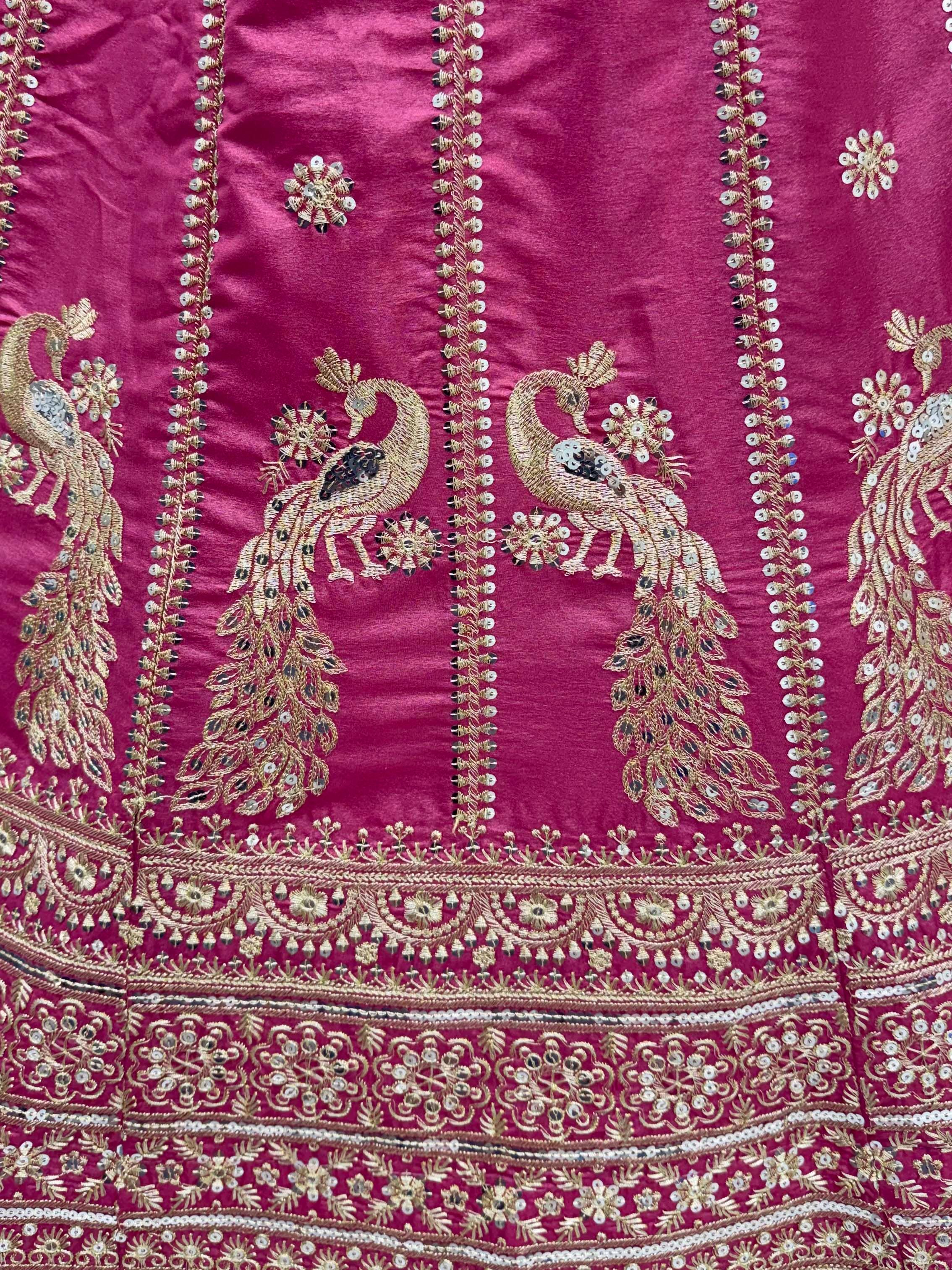 Regal Pink Zari Work Silk Engagement Wear Lehenga Choli With Dupatta