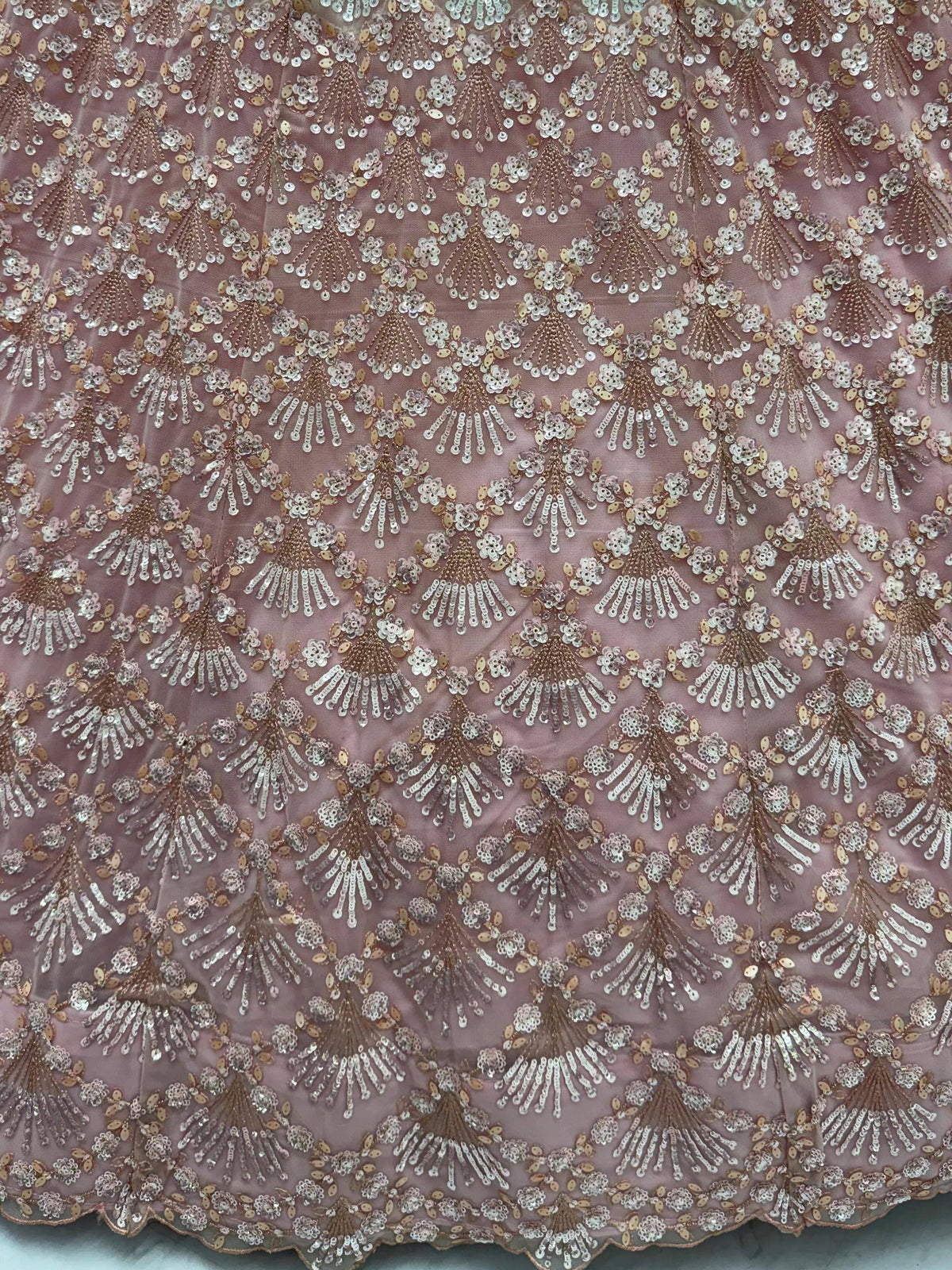 Sparkling Light Pink Sequins Net Sangeet Wear Lehenga Choli With Dupatta