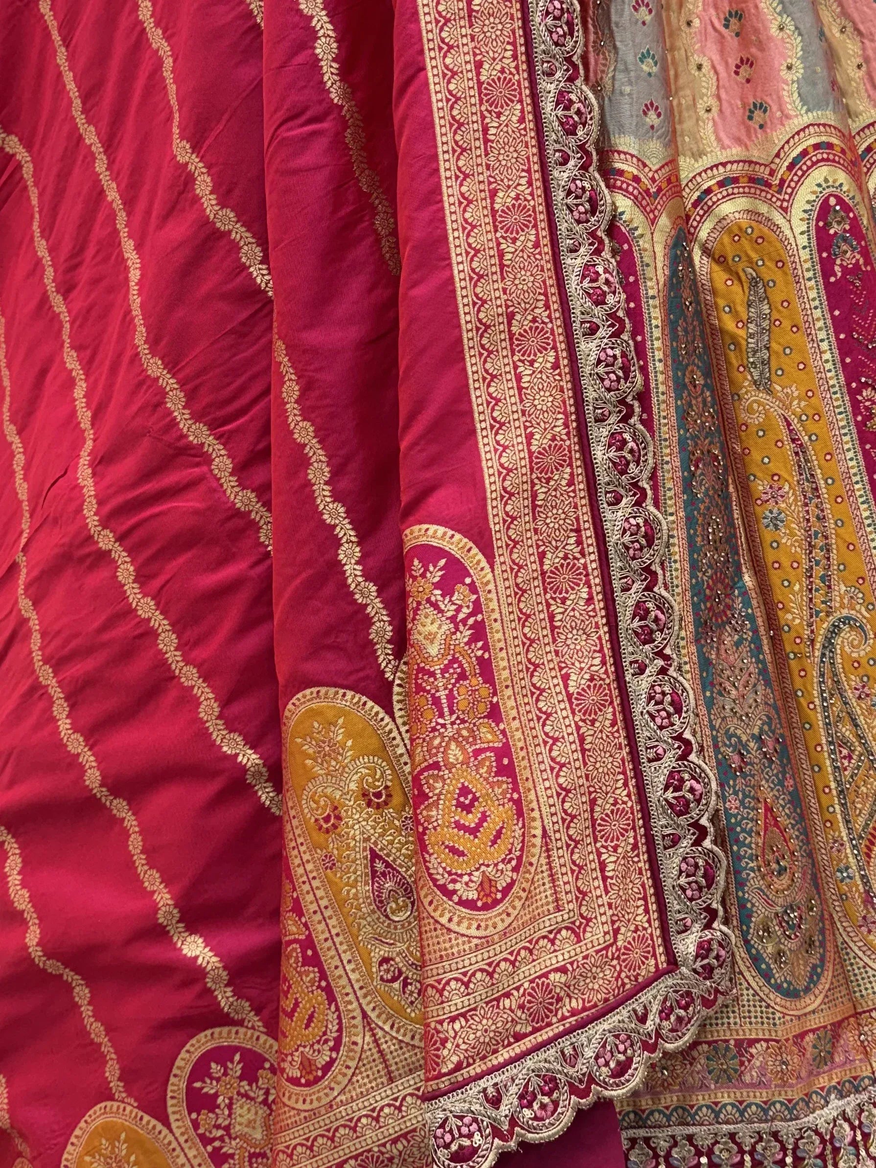 Grand Multicolor Zari Work Banarasi Reception Wear Lehenga Choli