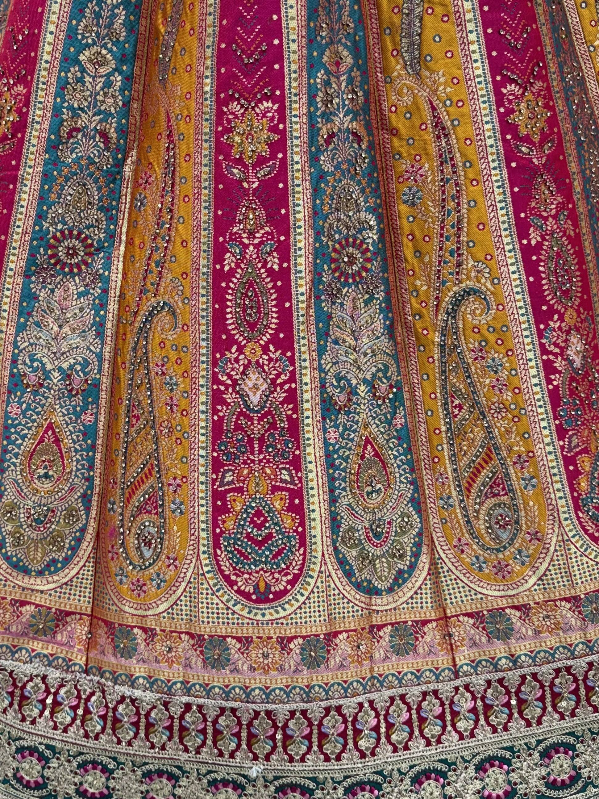 Grand Multicolor Zari Work Banarasi Reception Wear Lehenga Choli