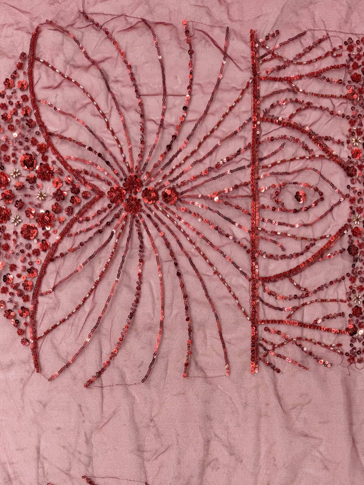 Breathtaking Red Bead Work Net Bridal Lehenga Choli With Dupatta