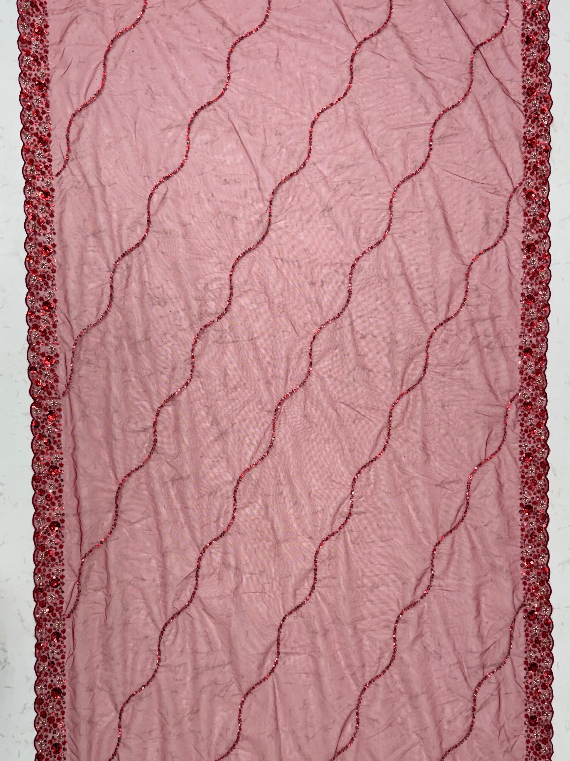 Breathtaking Red Bead Work Net Bridal Lehenga Choli With Dupatta