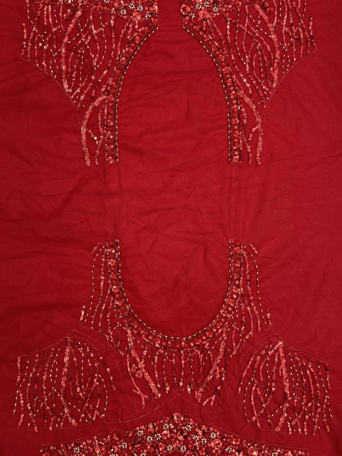 Breathtaking Red Bead Work Net Bridal Lehenga Choli With Dupatta