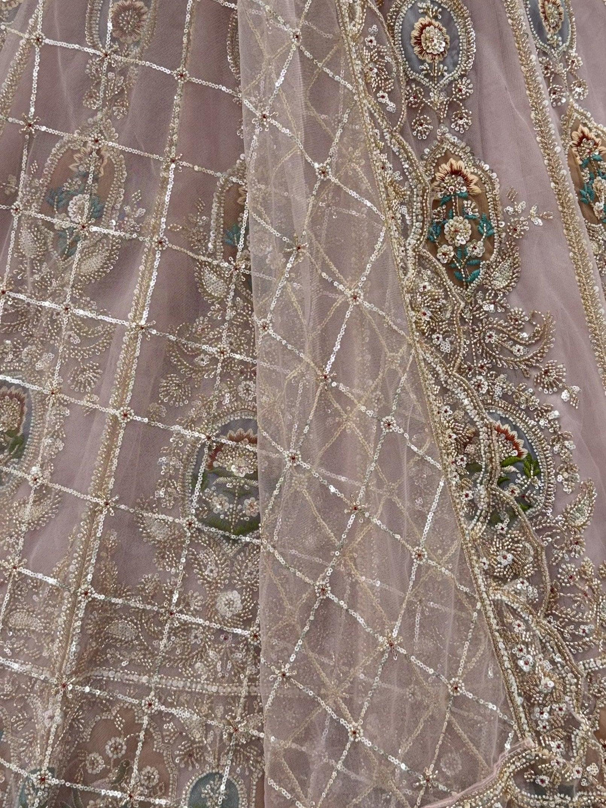 Lovable Pink Hand Work Net Engagement Wear Lehenga Choli With Dupatta
