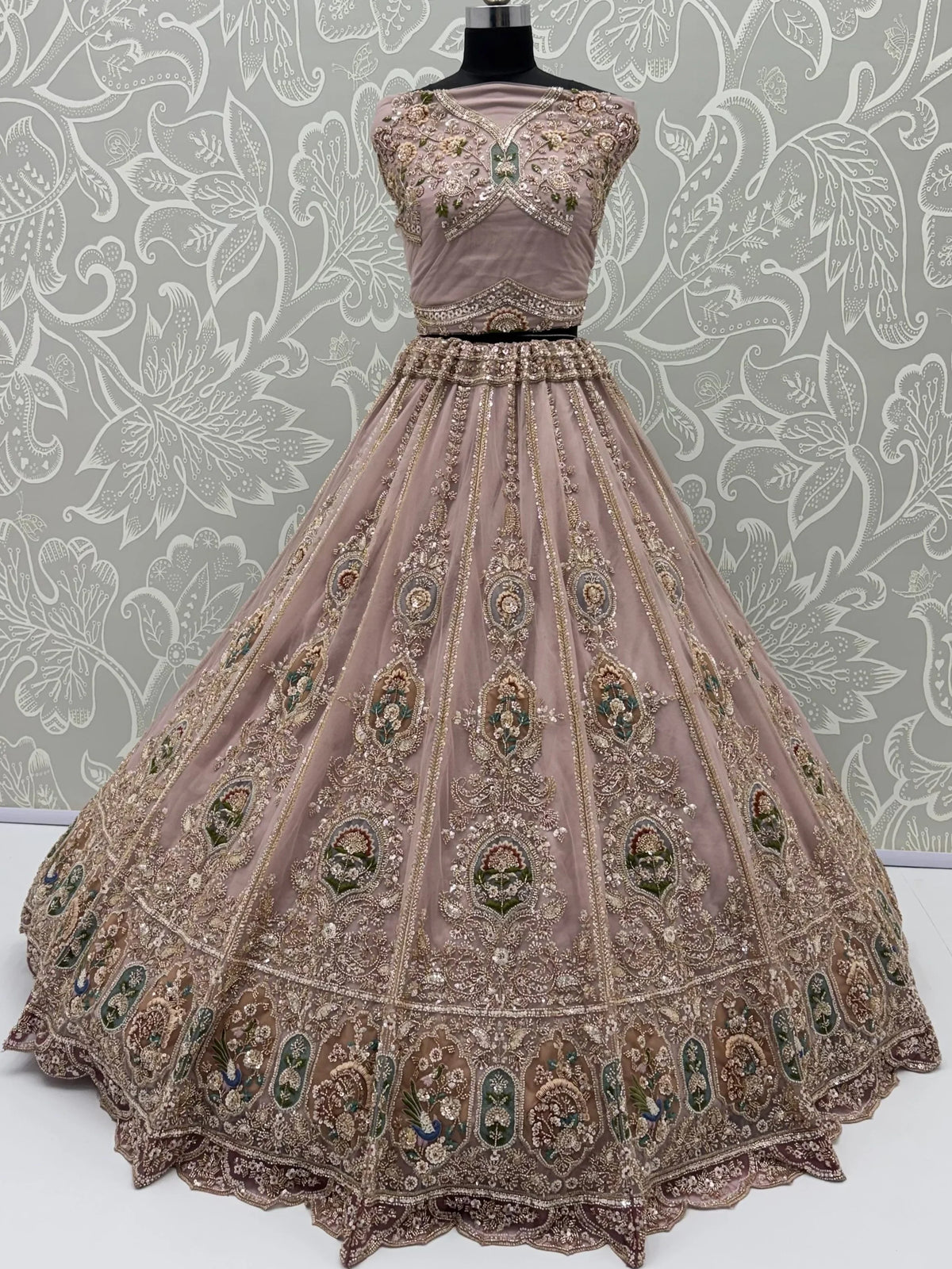 Lovable Pink Hand Work Net Engagement Wear Lehenga Choli With Dupatta