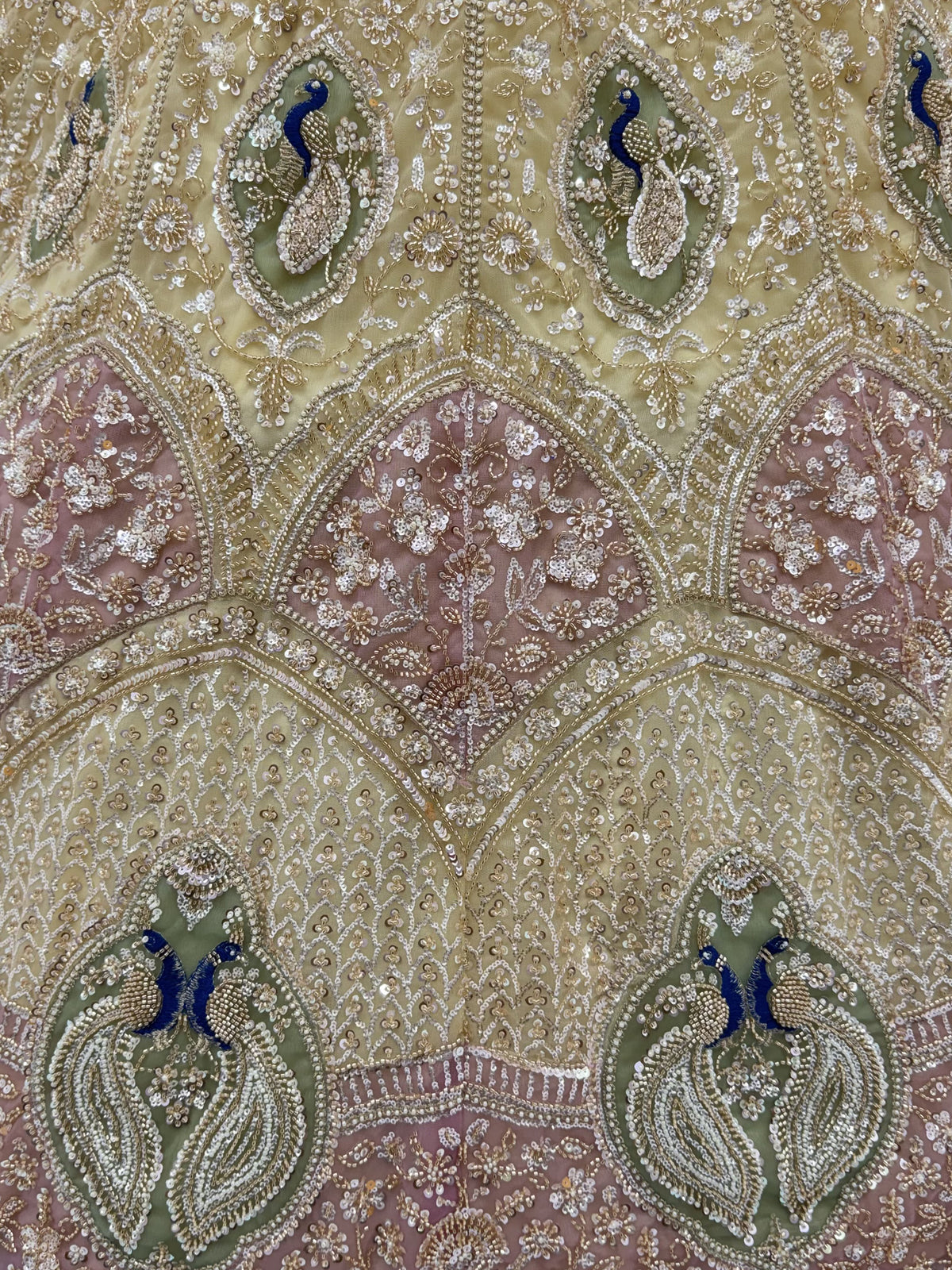 Gorgeous Golden Bead Embroidered Net Sangeet Wear Lehenga Choli