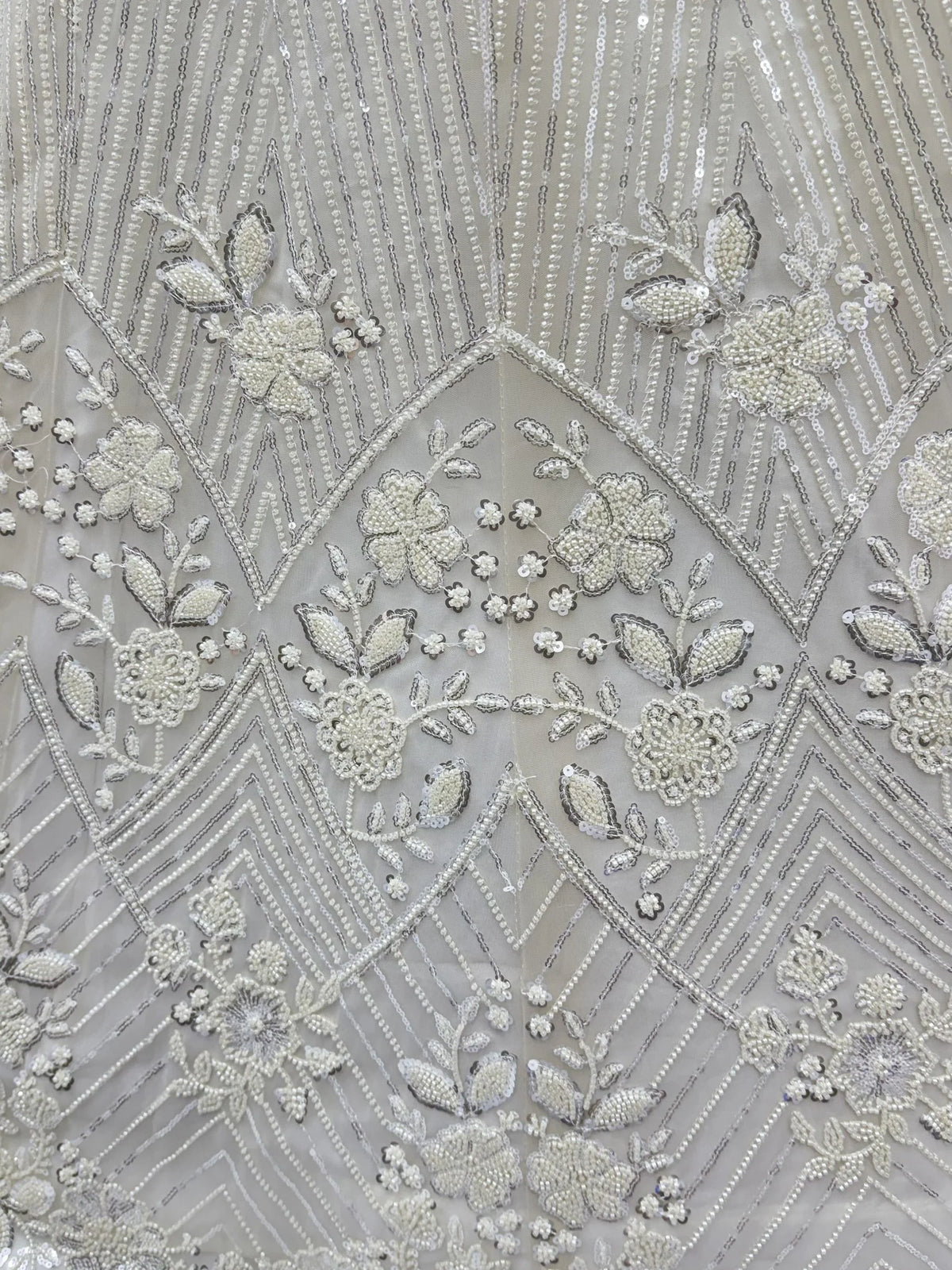 Classic White Sequins Net Evening Wear Lehenga Choli With Dupatta