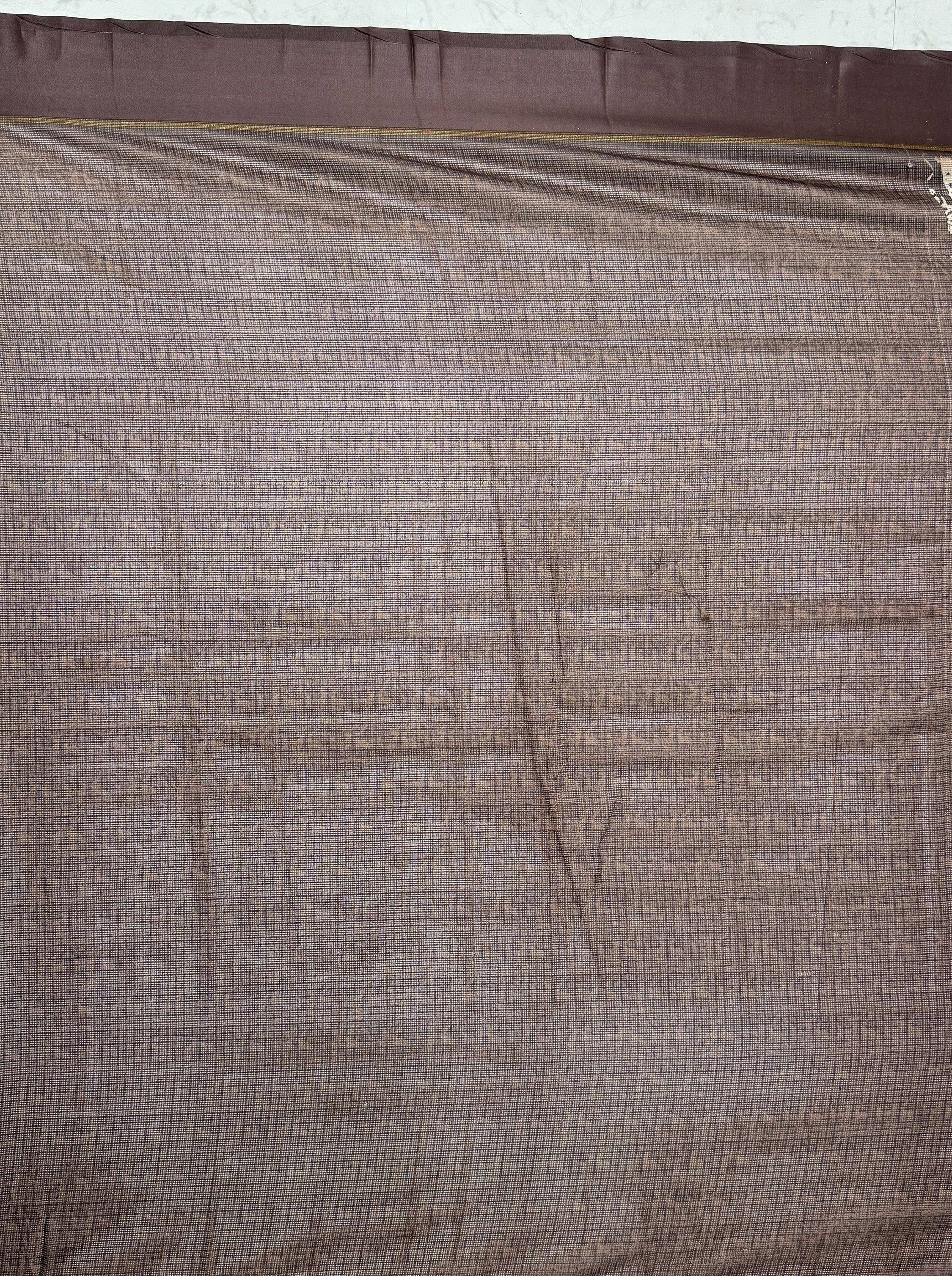 Superb Brown Printed Silk Event Wear Saree With Blouse