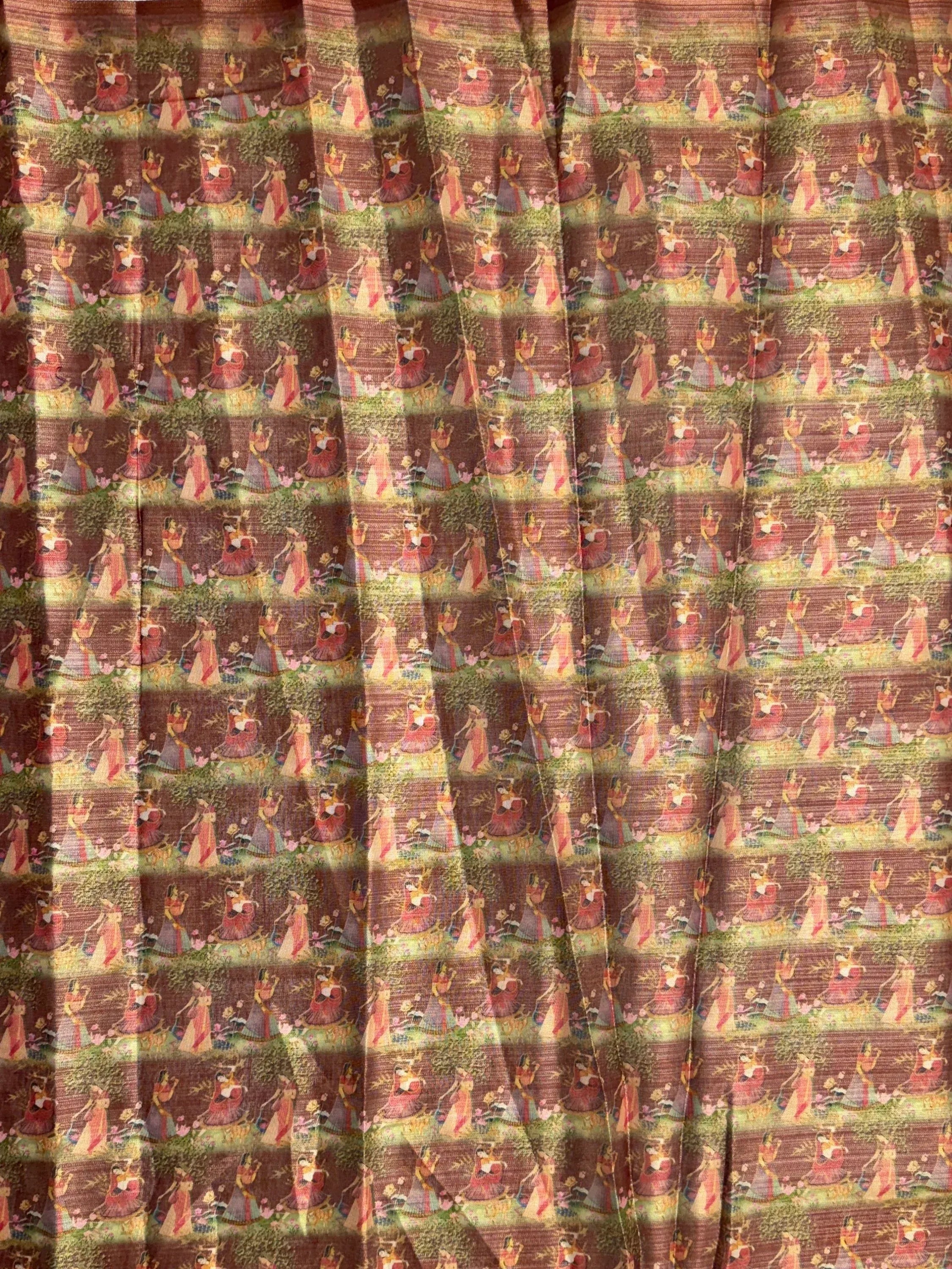 Classic Coral Red Digital Printed Silk Casual Wear Saree With Blouse