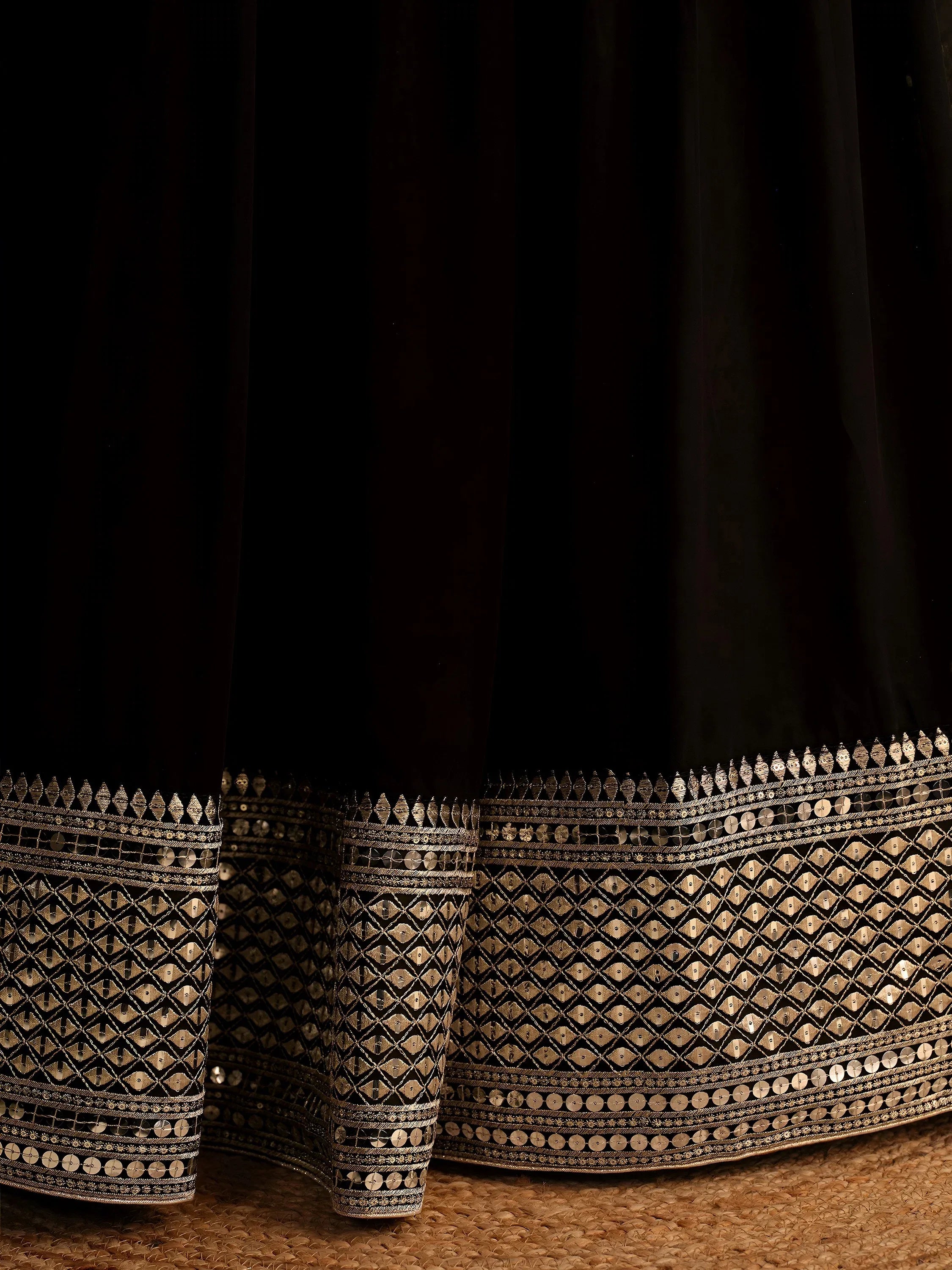 Beautiful Black Zari Embroidered Georgette Lehenga Choli With Dupatta