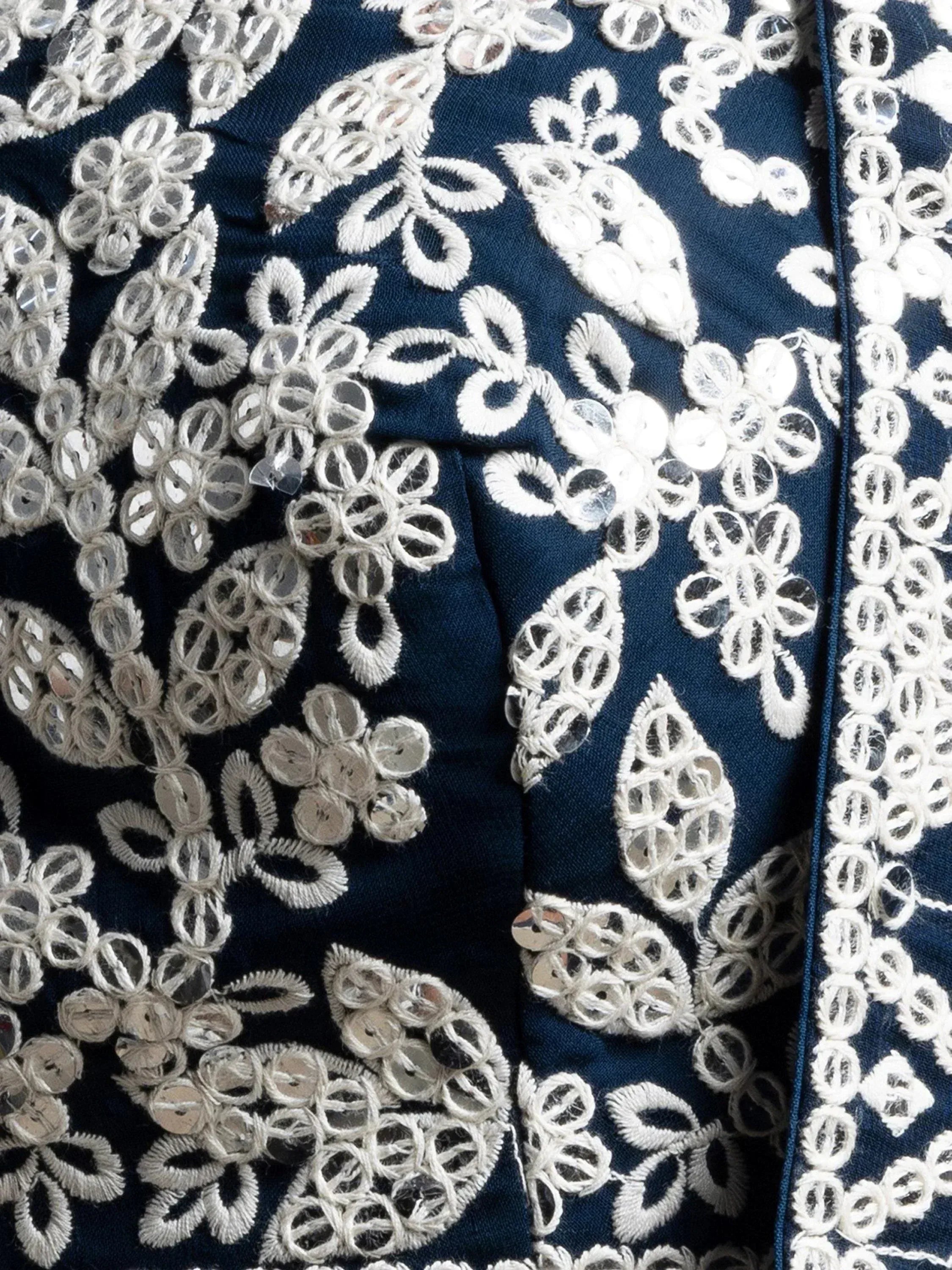 Great Navy Blue Thread Embroidered Georgette Wedding Lehenga Choli