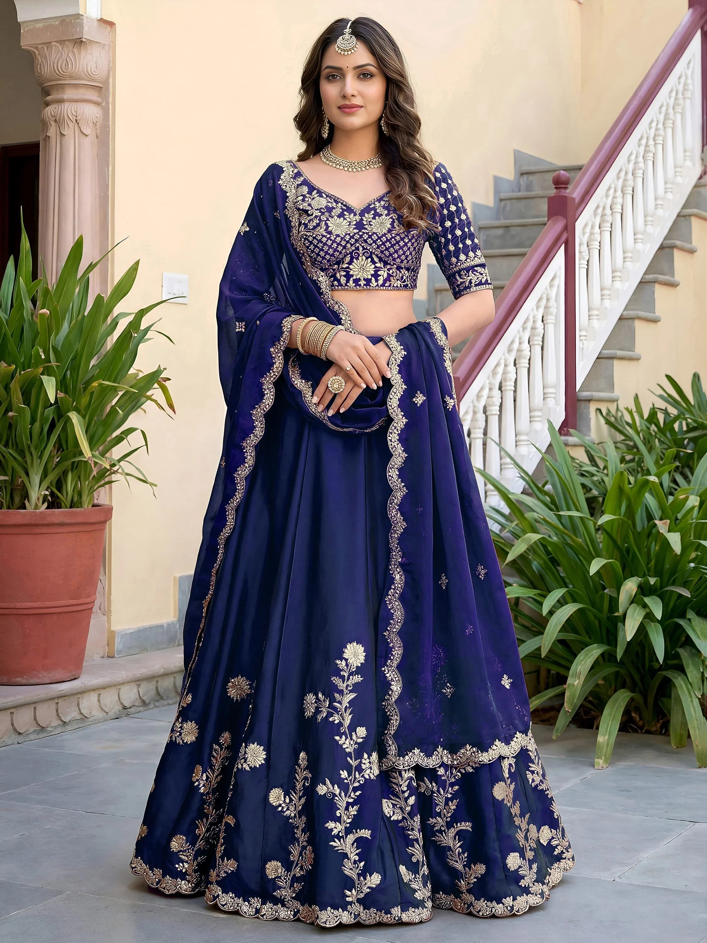 Sparkling Blue Sequins Silk Event Wear Lehenga Choli With Dupatta