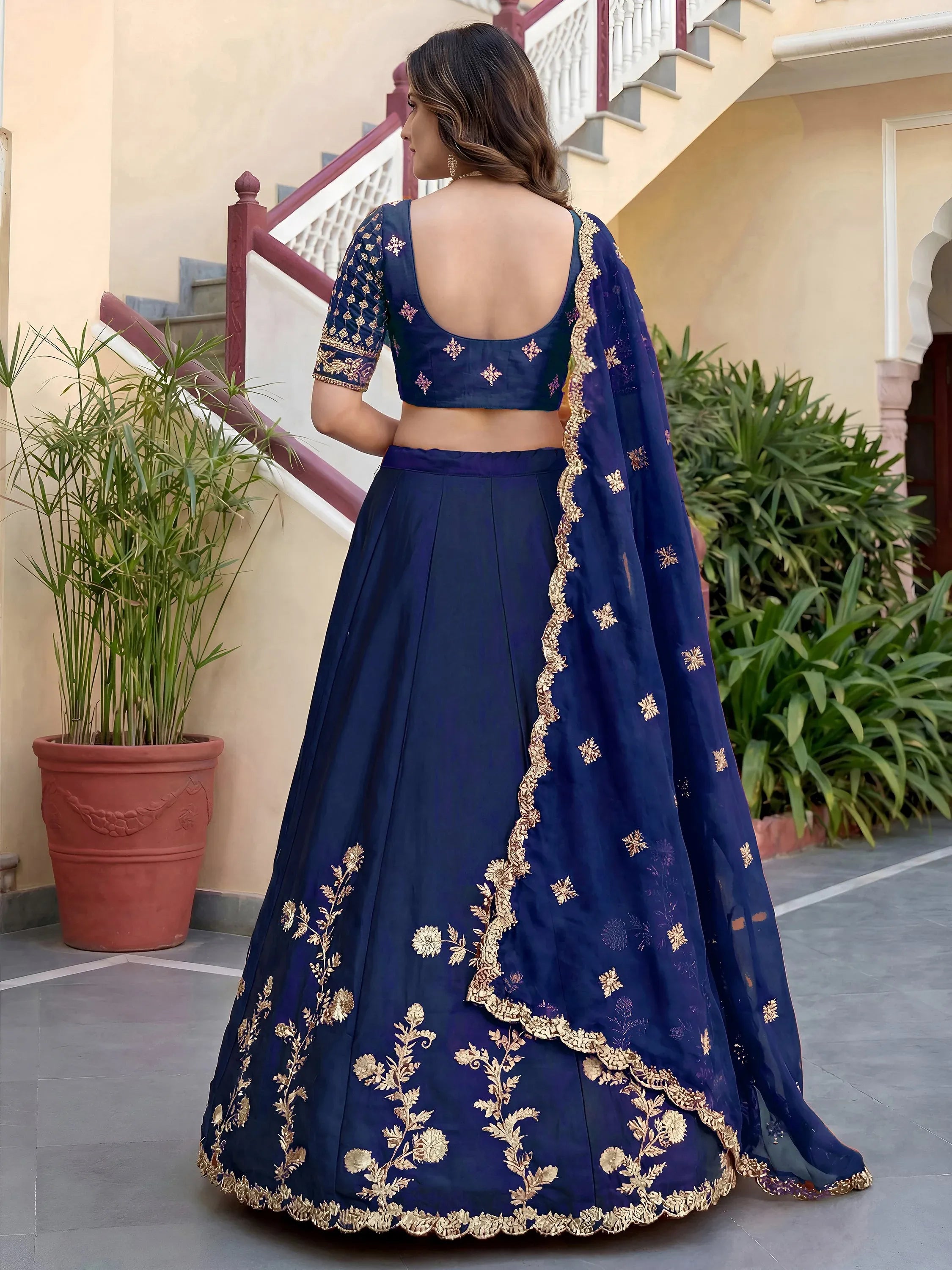 Sparkling Blue Sequins Silk Event Wear Lehenga Choli With Dupatta