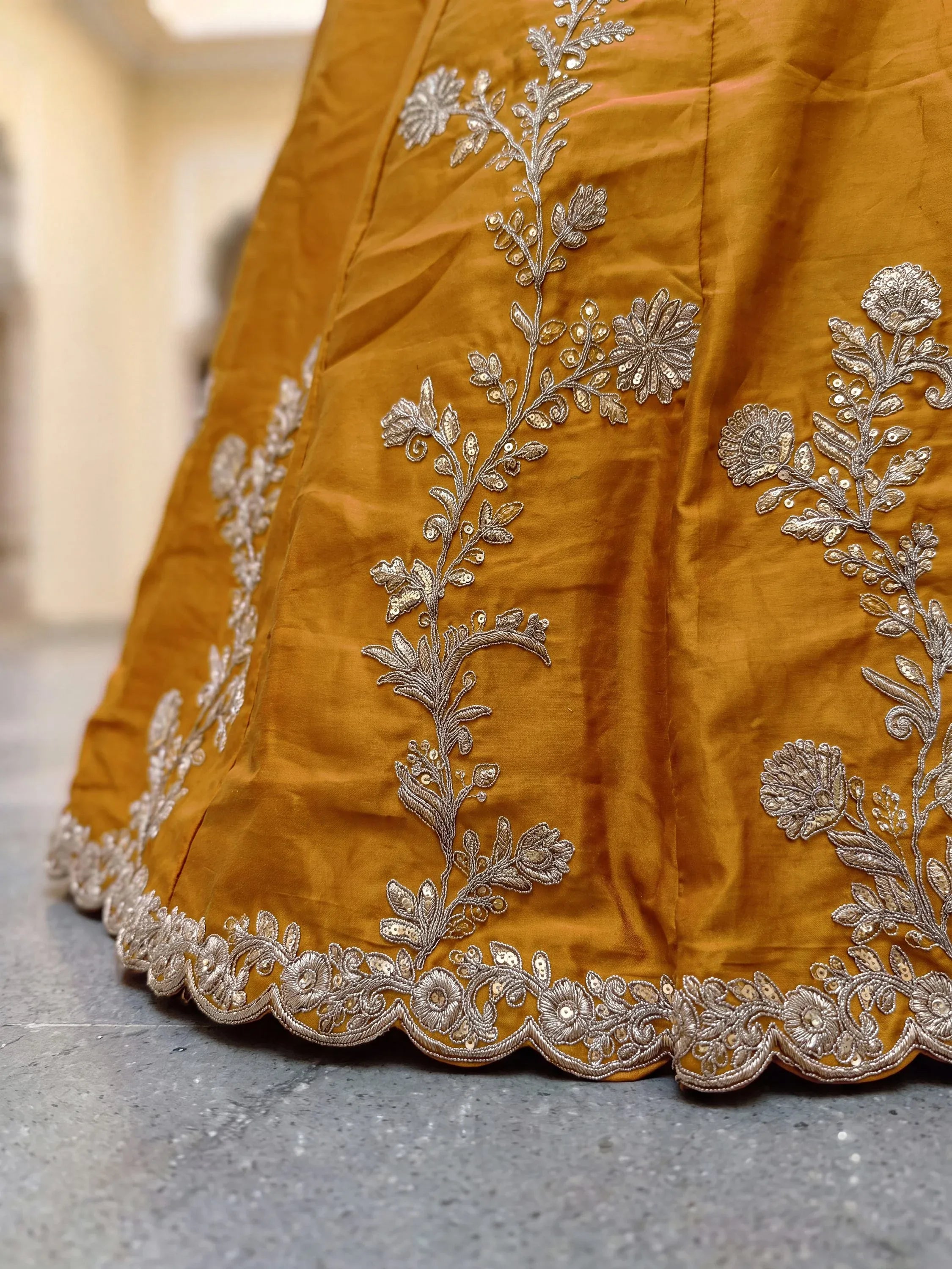 Regal Mustard Yellow Sequins Silk Haldi Wear Lehenga Choli With Dupatta