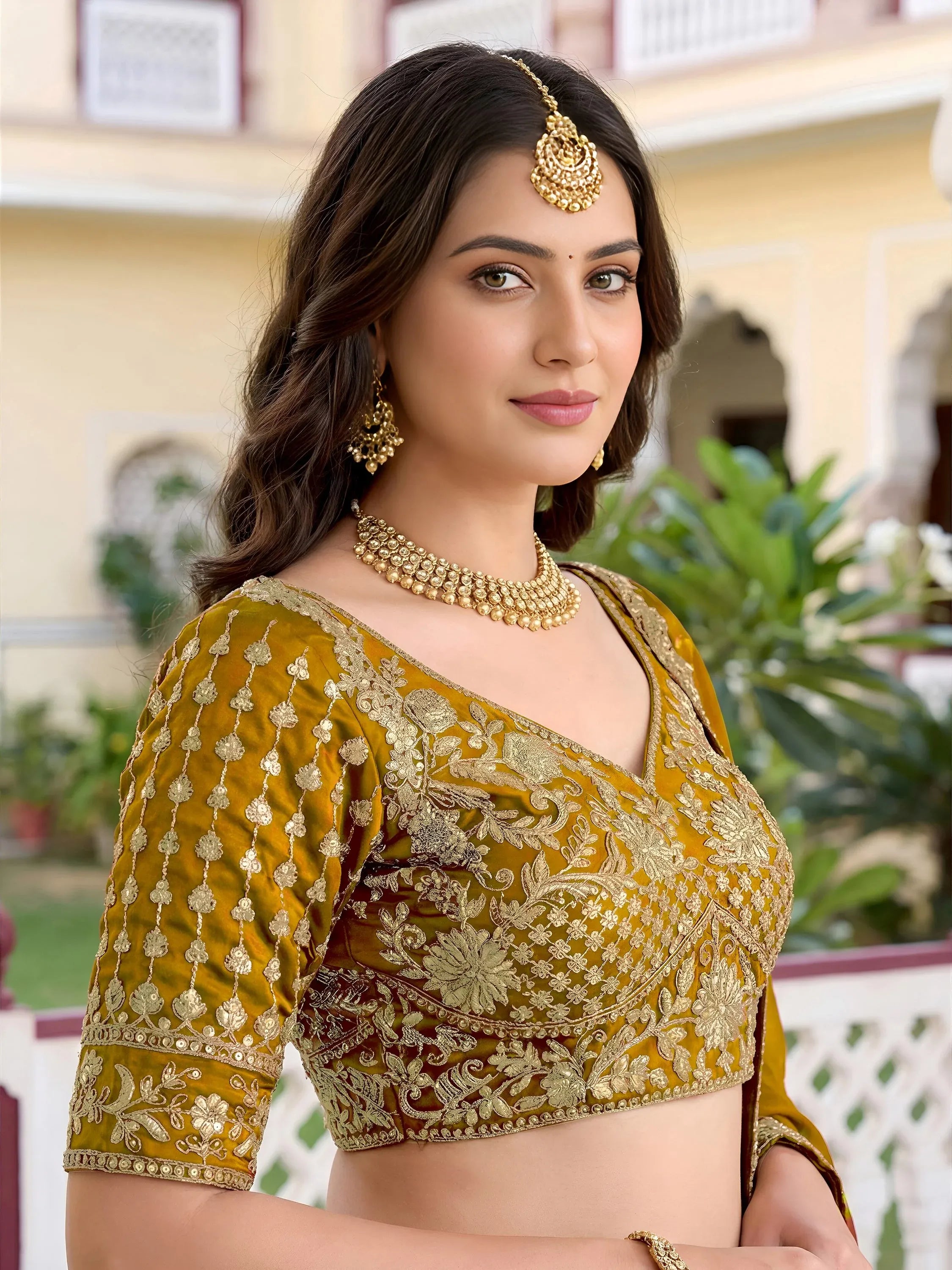 Regal Mustard Yellow Sequins Silk Haldi Wear Lehenga Choli With Dupatta